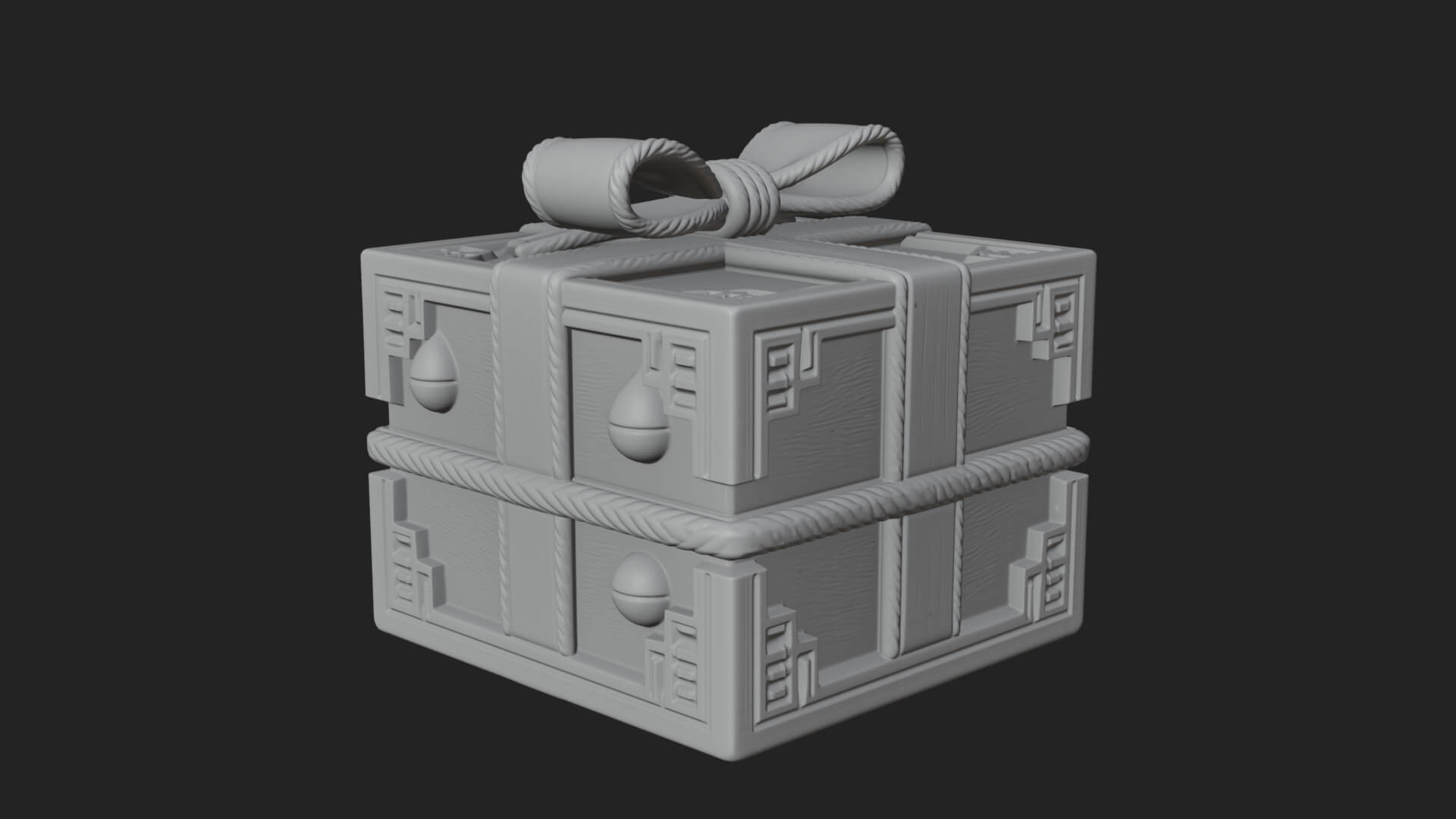 Ribbon Gift Box Ornament Design 3 3D Print Model 3D Model