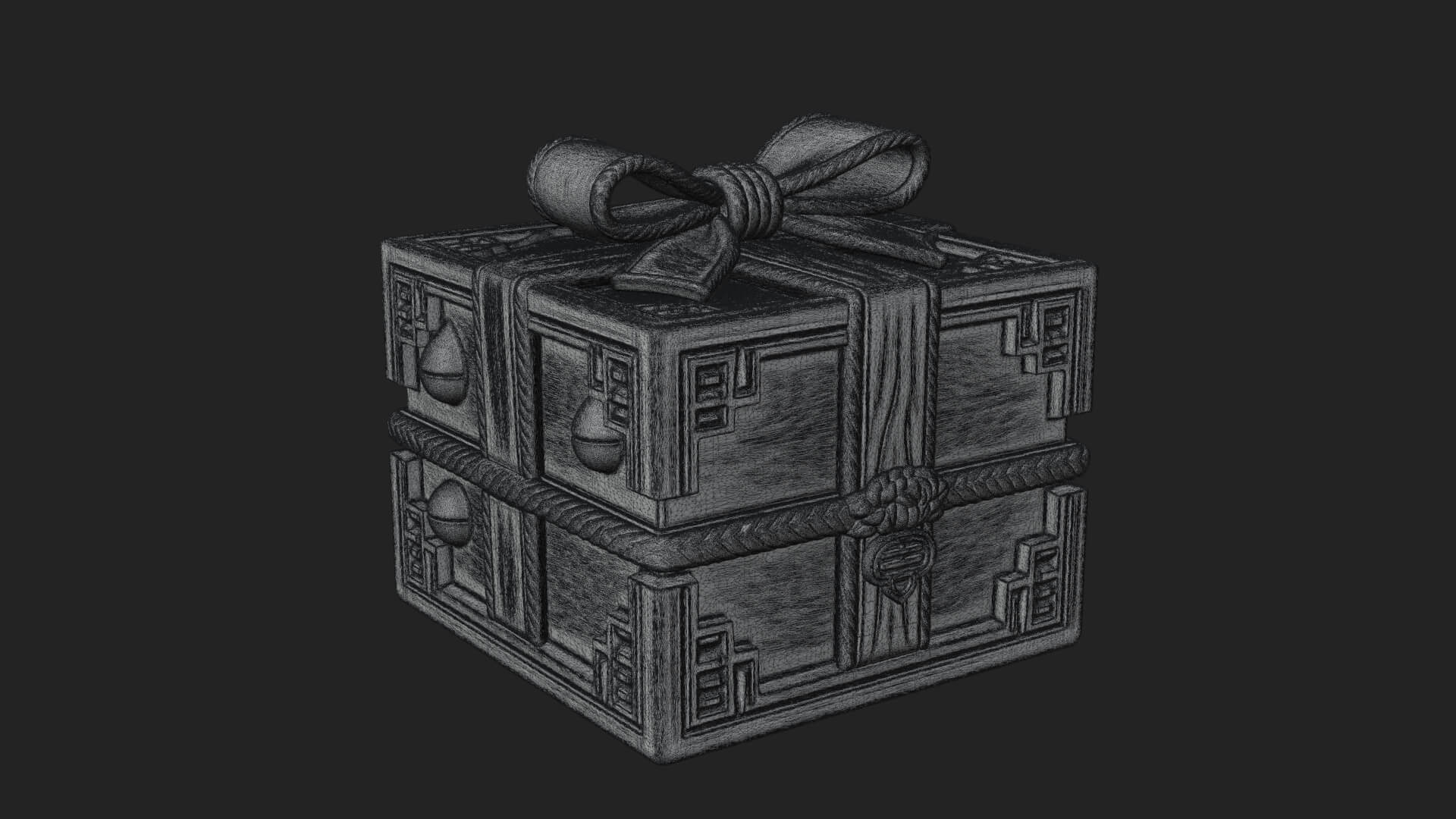 Ribbon Gift Box Ornament Design 3 3D Print Model 3D Model