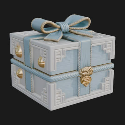 Ribbon Gift Box Ornament Design 3 3D Print Model