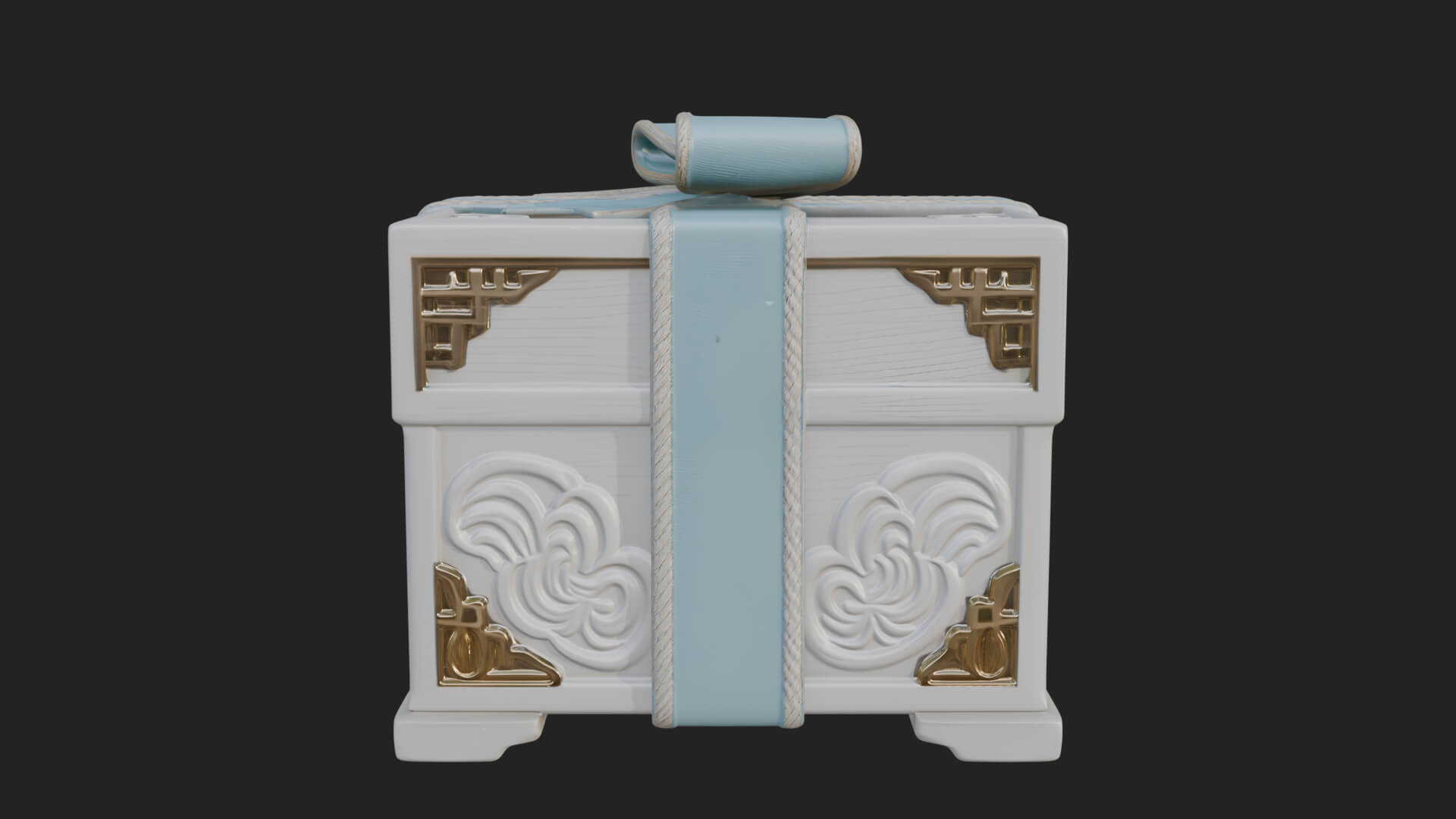 Ribbon Gift Box Ornament Design 4 3D Print Model 3D Model
