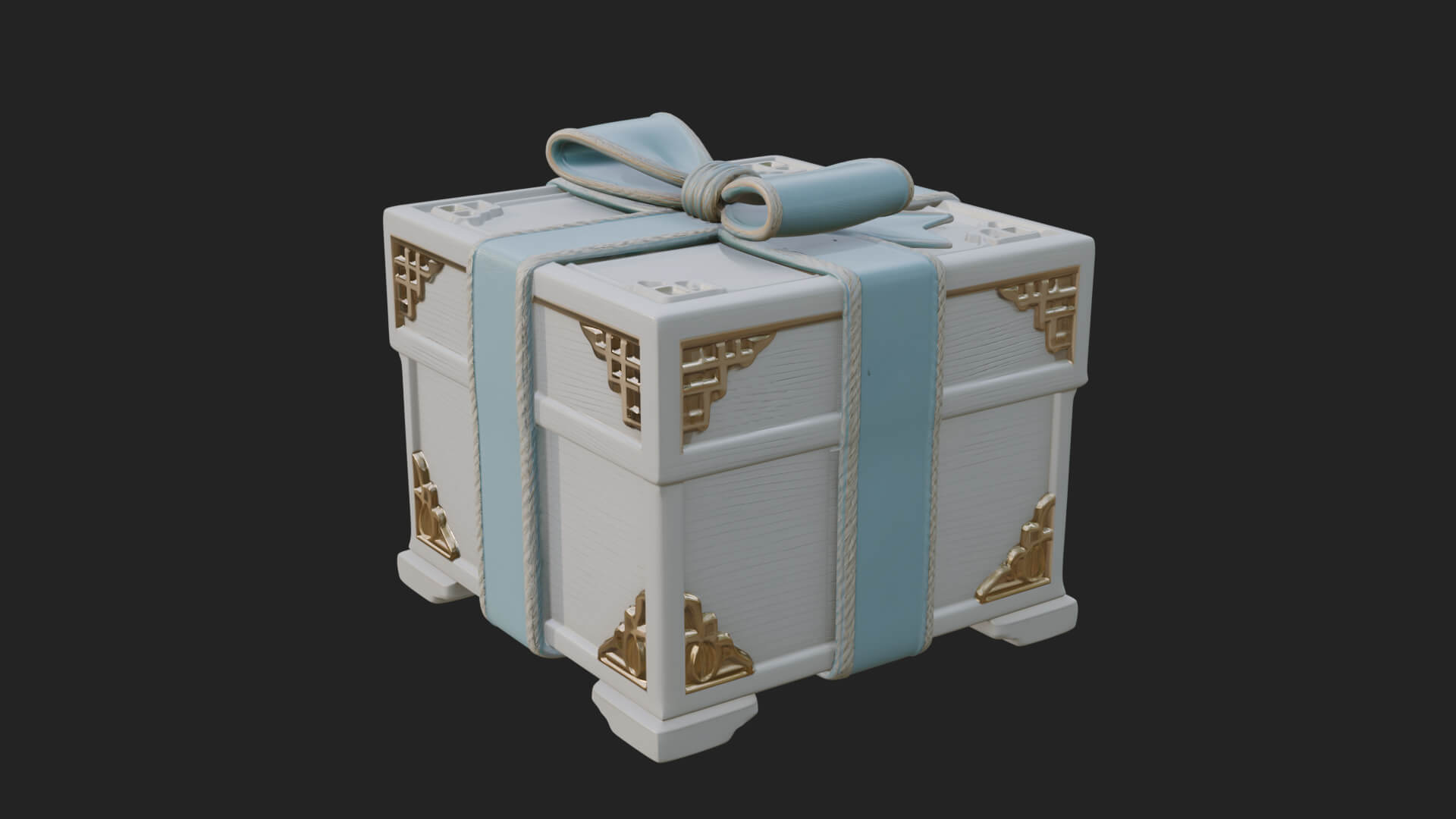 Ribbon Gift Box Ornament Design 4 3D Print Model 3D Model