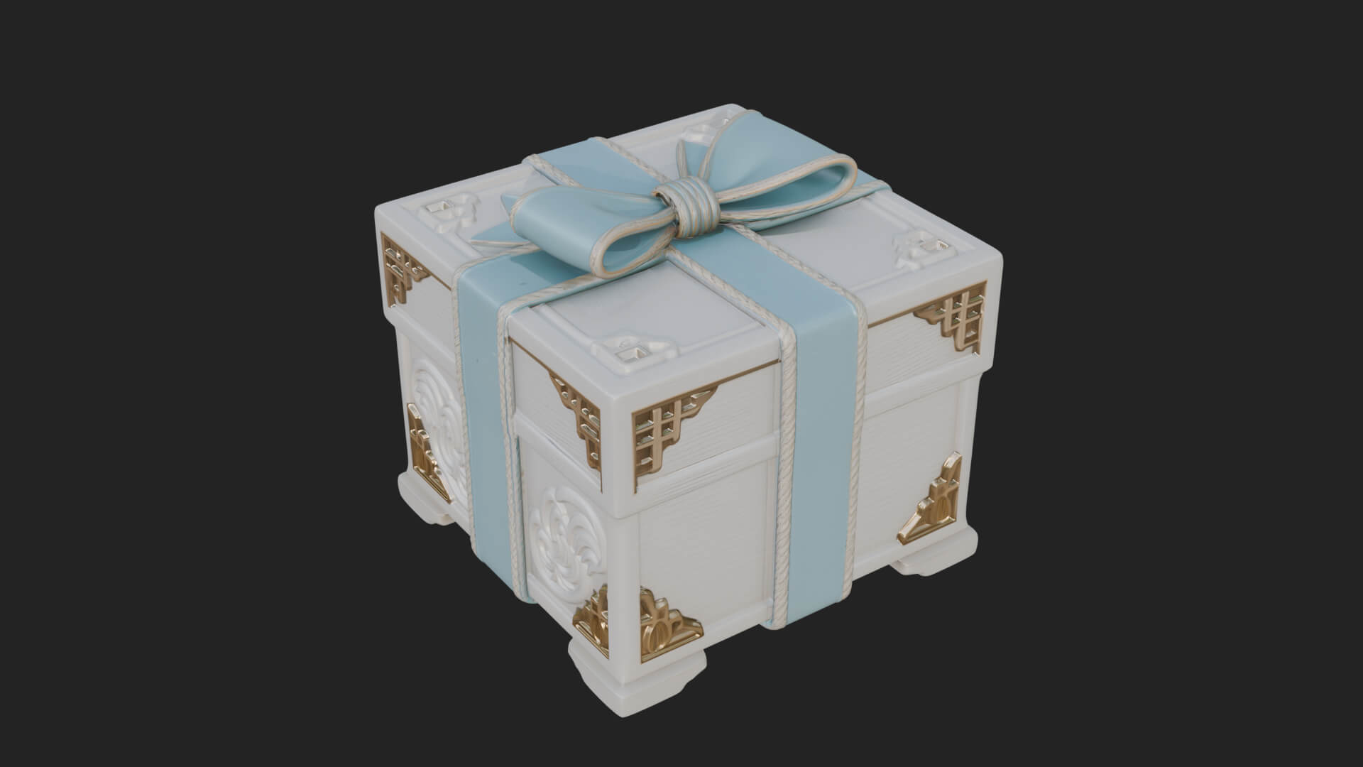 Ribbon Gift Box Ornament Design 4 3D Print Model 3D Model