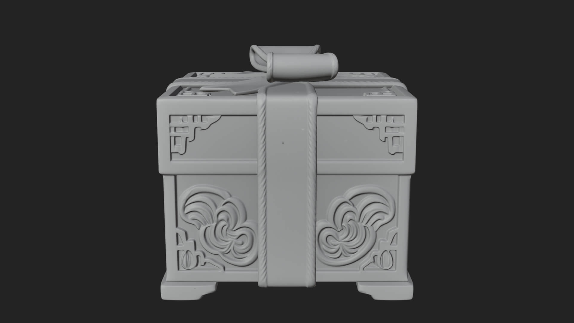 Ribbon Gift Box Ornament Design 4 3D Print Model 3D Model