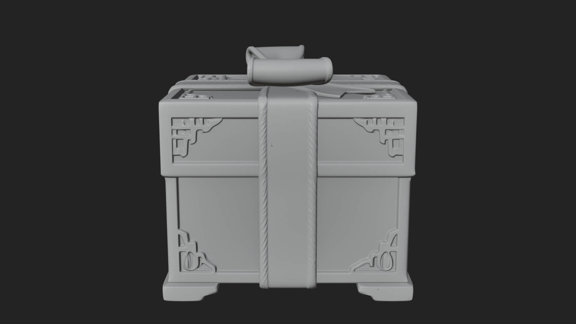 Ribbon Gift Box Ornament Design 4 3D Print Model 3D Model