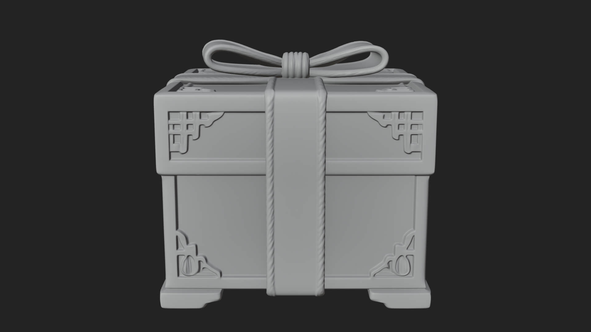 Ribbon Gift Box Ornament Design 4 3D Print Model 3D Model