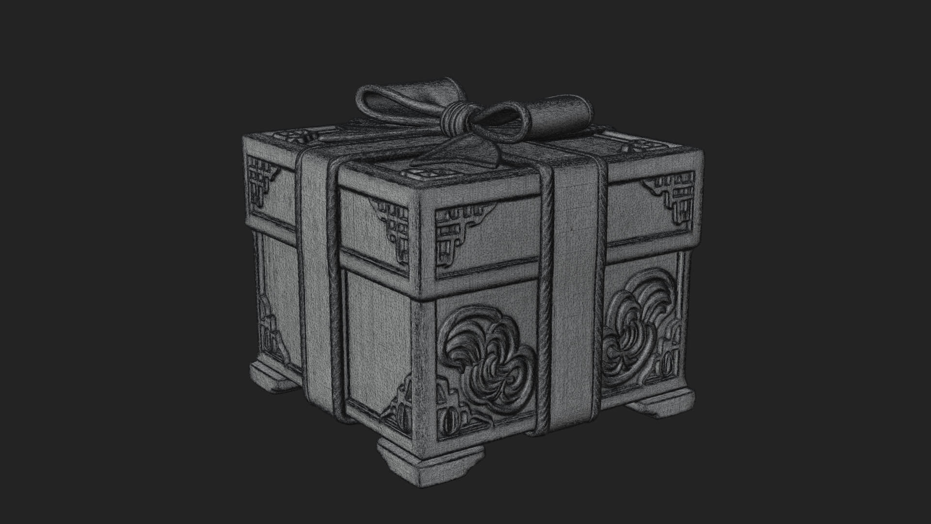 Ribbon Gift Box Ornament Design 4 3D Print Model 3D Model