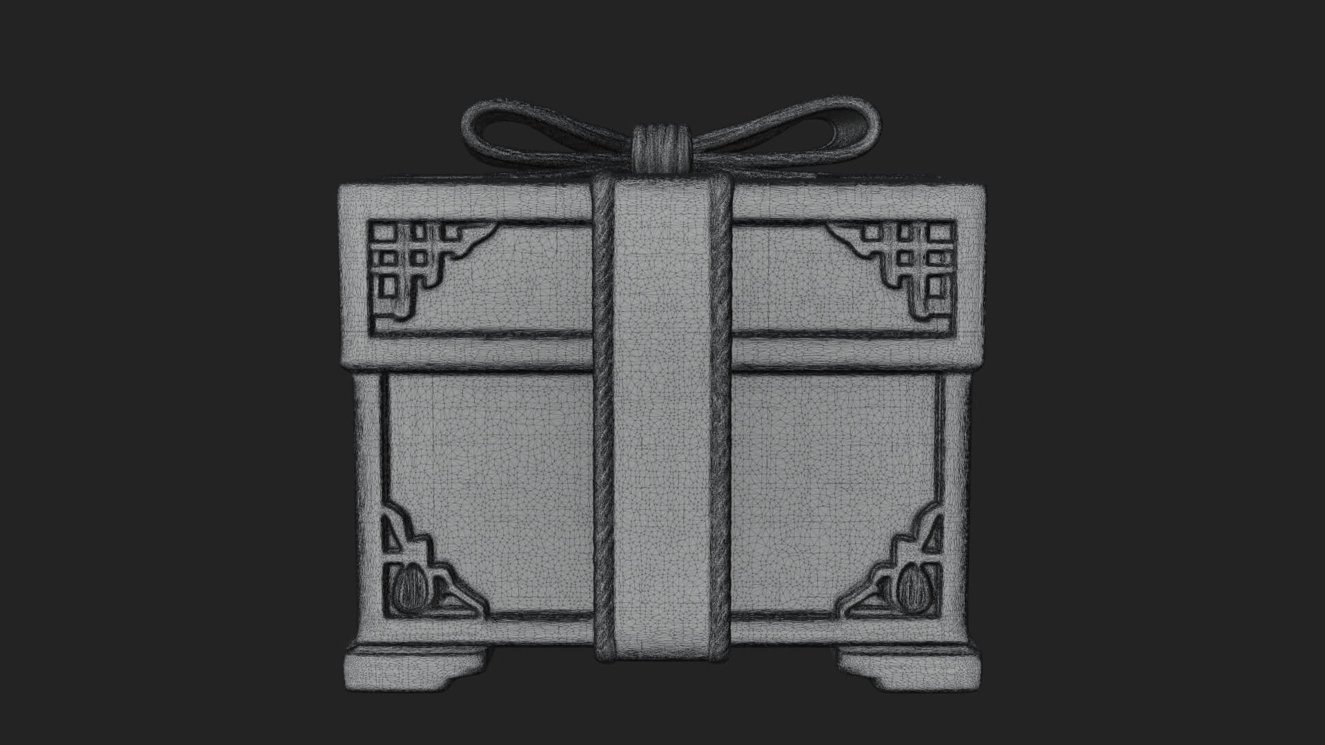Ribbon Gift Box Ornament Design 4 3D Print Model 3D Model