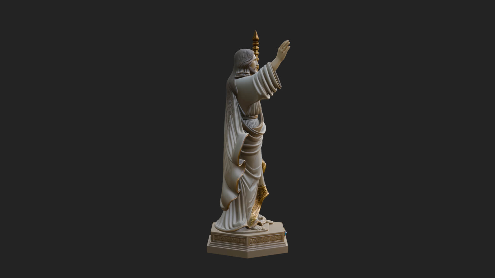 Risen Christ with Banner Statue Design 1 3D Print Model 3D Model