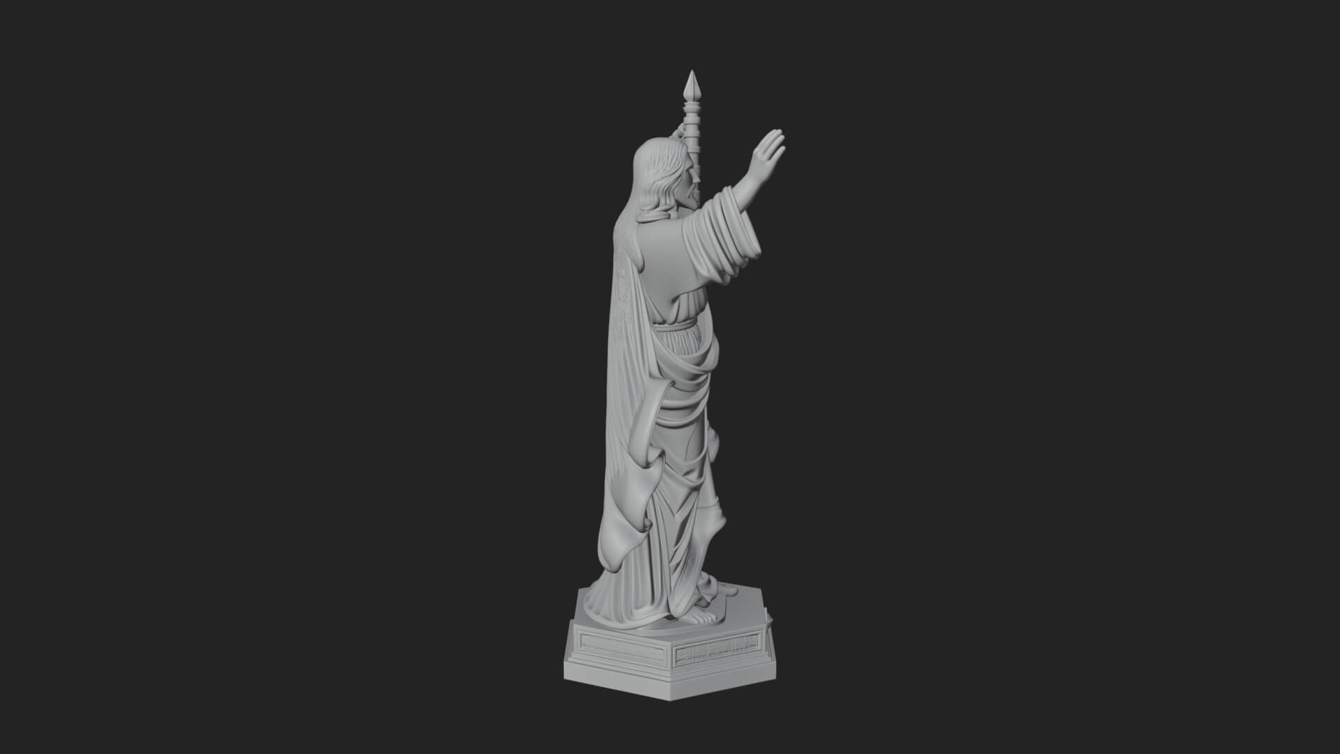 Risen Christ with Banner Statue Design 1 3D Print Model 3D Model