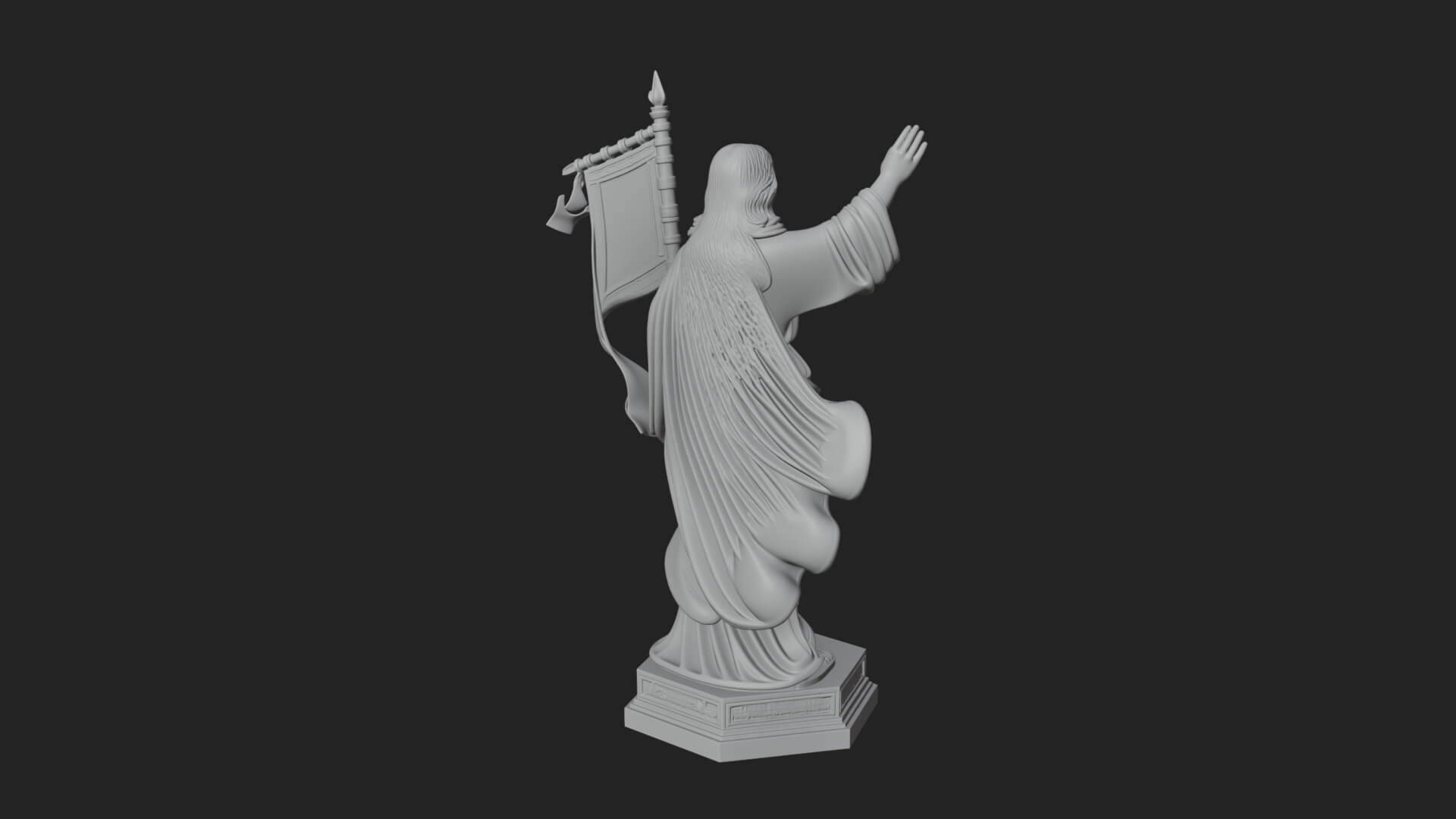 Risen Christ with Banner Statue Design 1 3D Print Model 3D Model