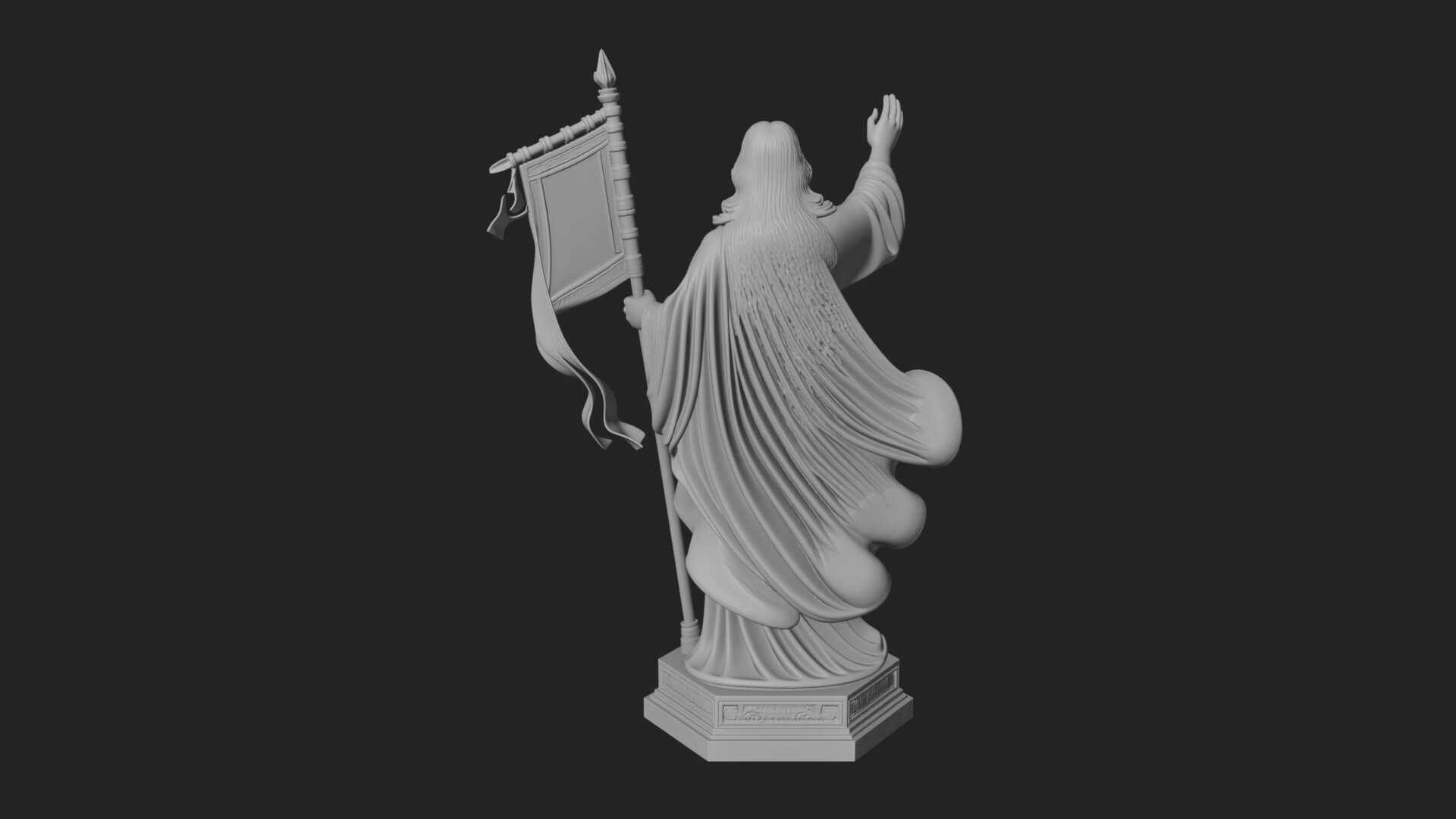 Risen Christ with Banner Statue Design 1 3D Print Model 3D Model