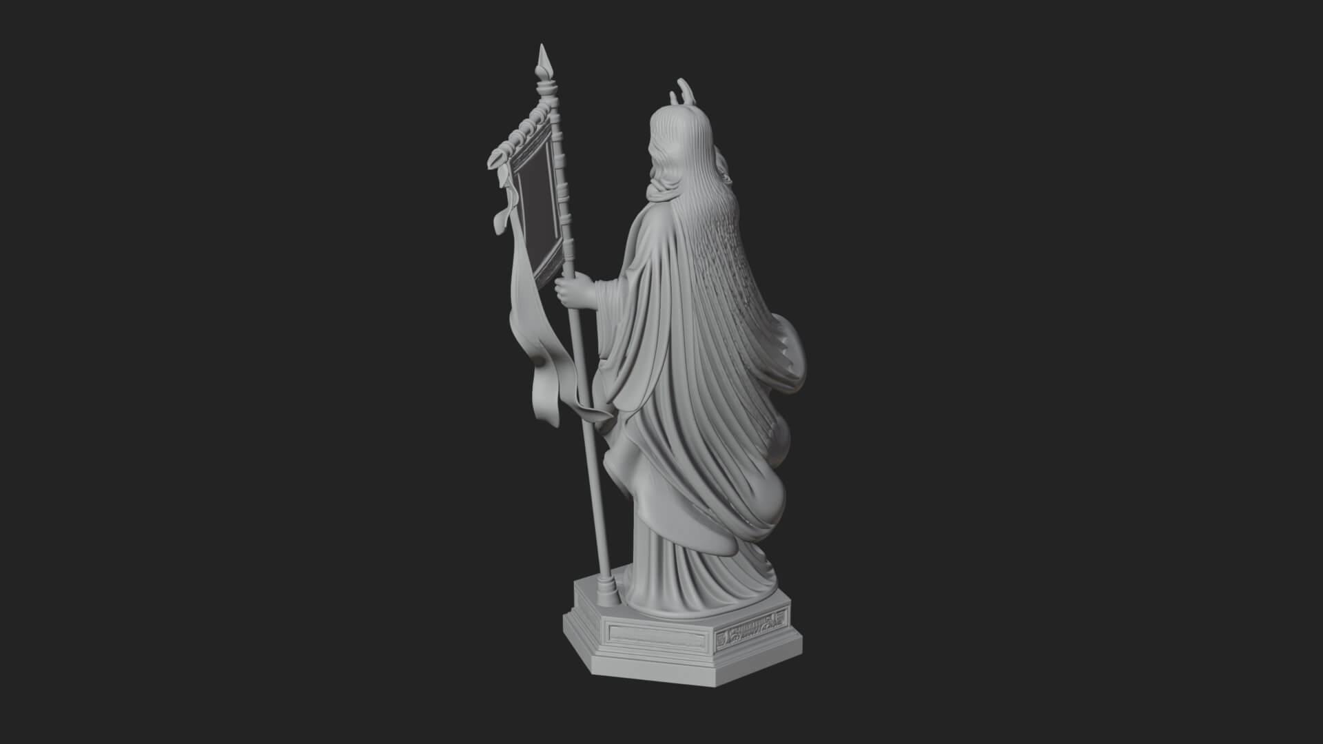 Risen Christ with Banner Statue Design 1 3D Print Model 3D Model