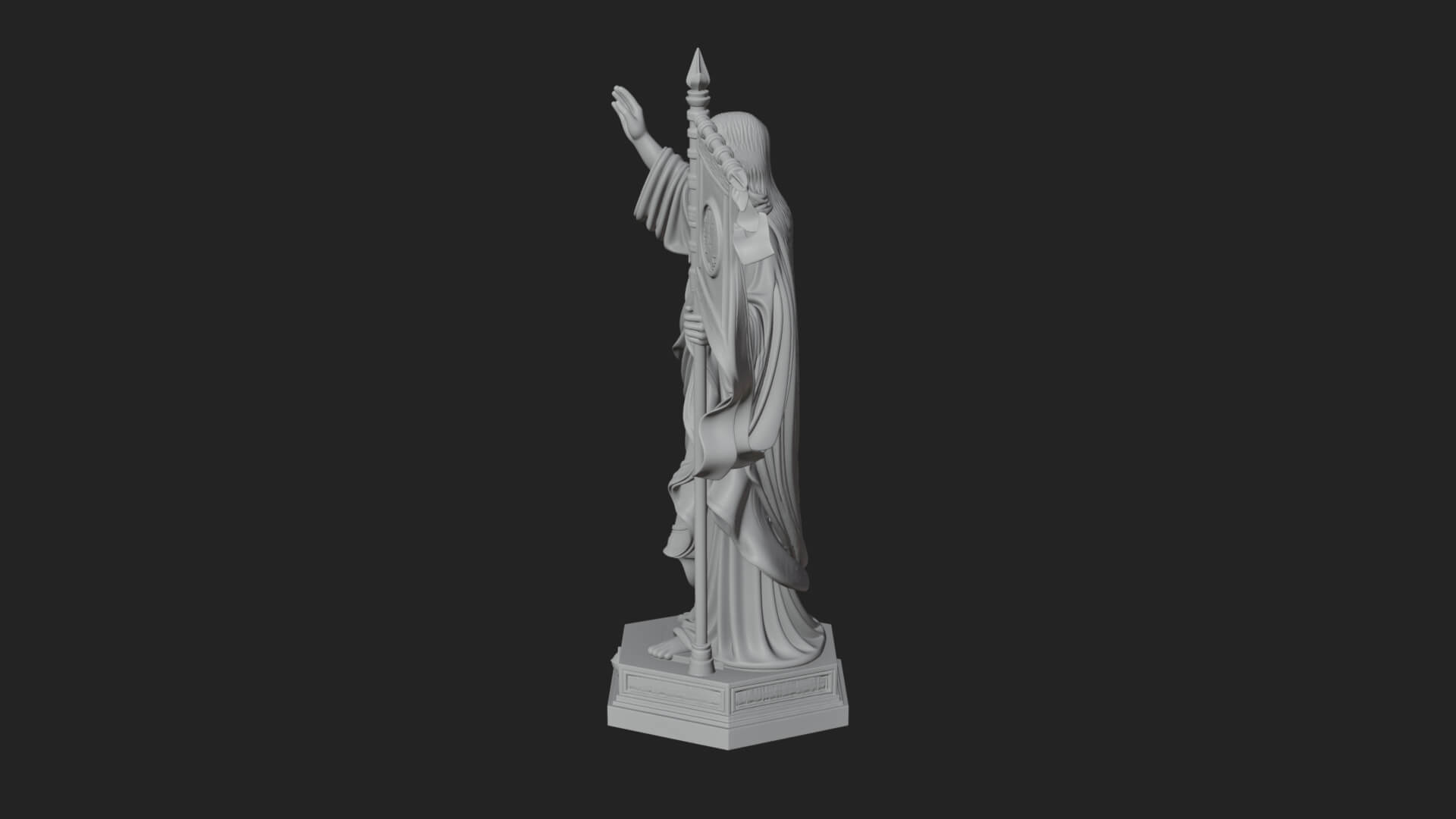 Risen Christ with Banner Statue Design 1 3D Print Model 3D Model