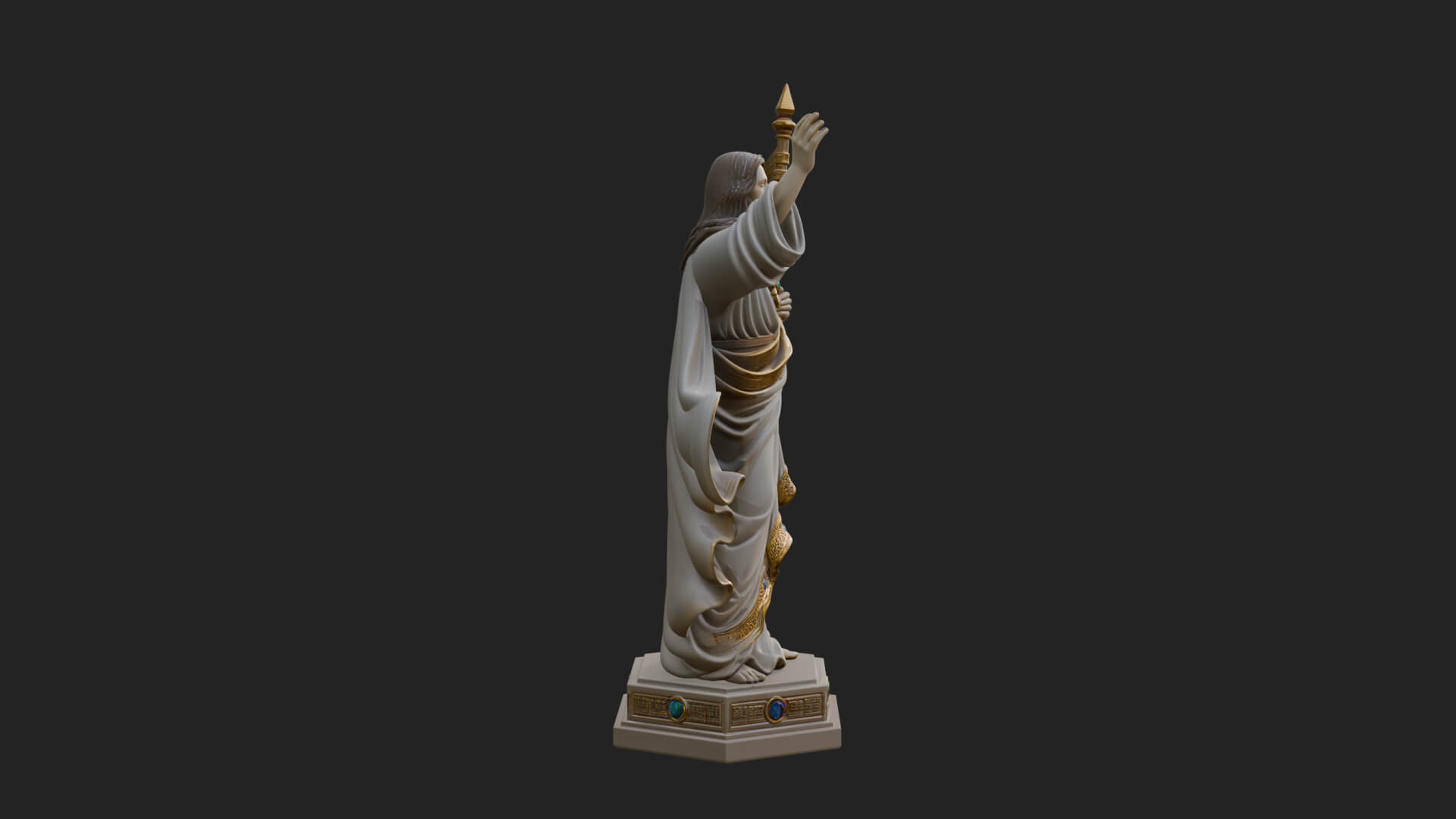 Risen Christ with Banner Statue Design 2 3D Print Model 3D Model