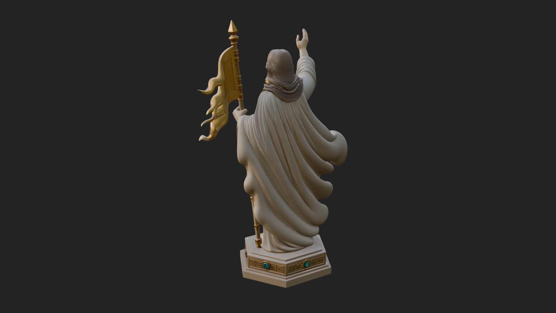 Risen Christ with Banner Statue Design 2 3D Print Model 3D Model