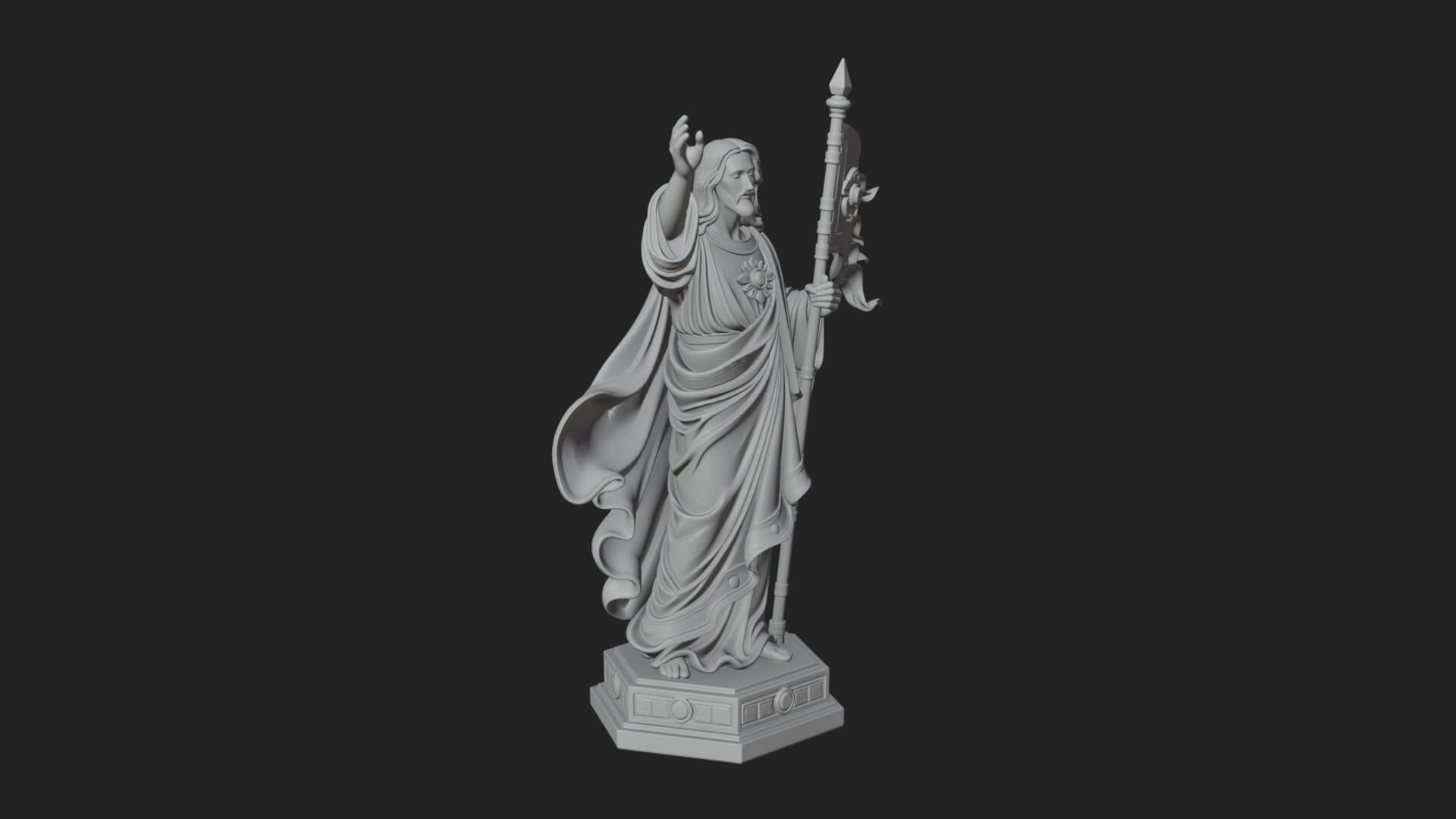 Risen Christ with Banner Statue Design 2 3D Print Model 3D Model