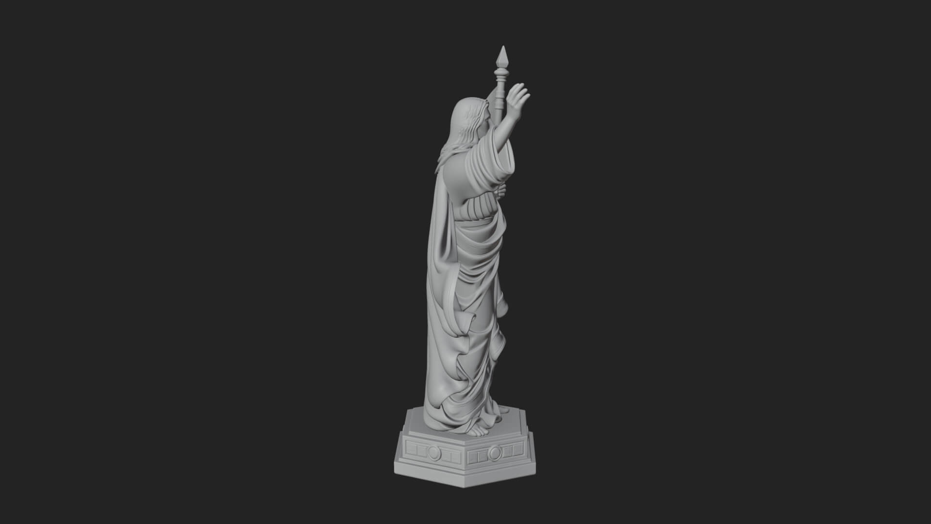 Risen Christ with Banner Statue Design 2 3D Print Model 3D Model