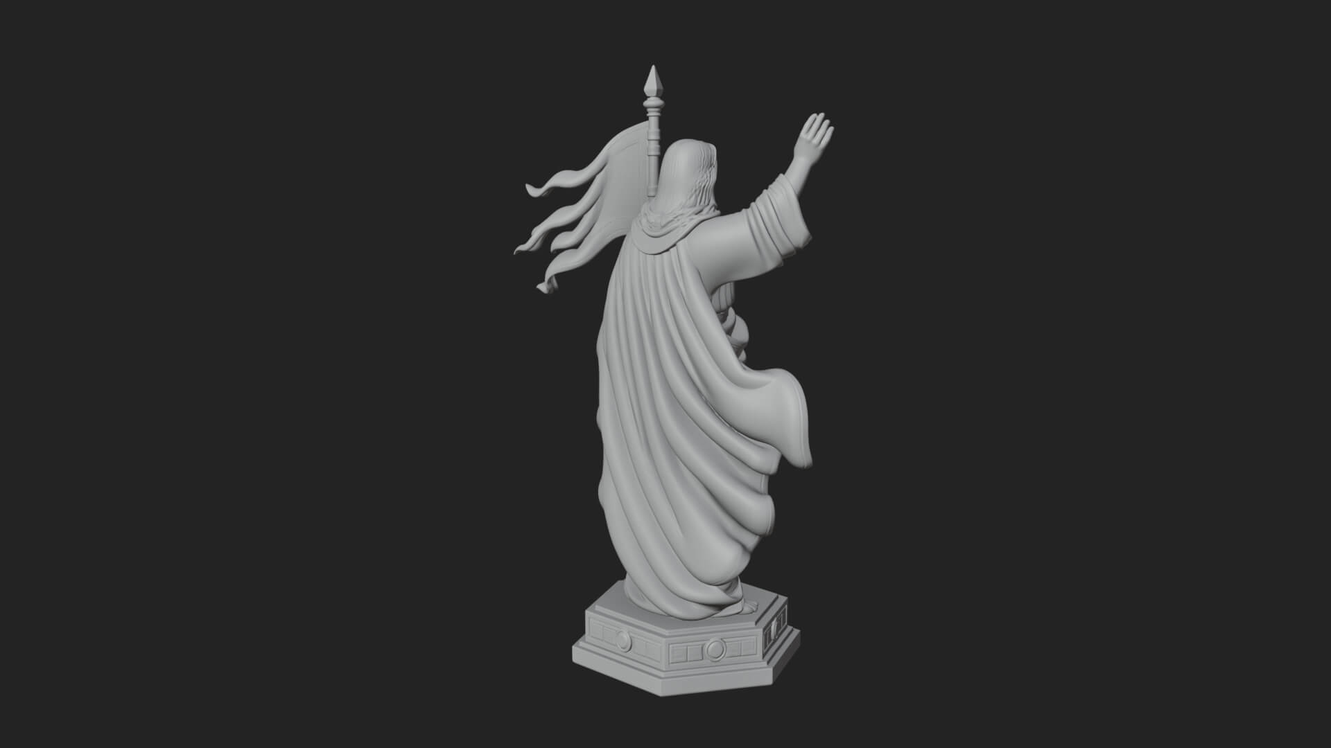 Risen Christ with Banner Statue Design 2 3D Print Model 3D Model