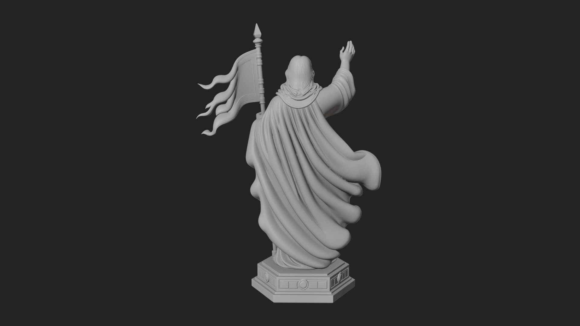 Risen Christ with Banner Statue Design 2 3D Print Model 3D Model