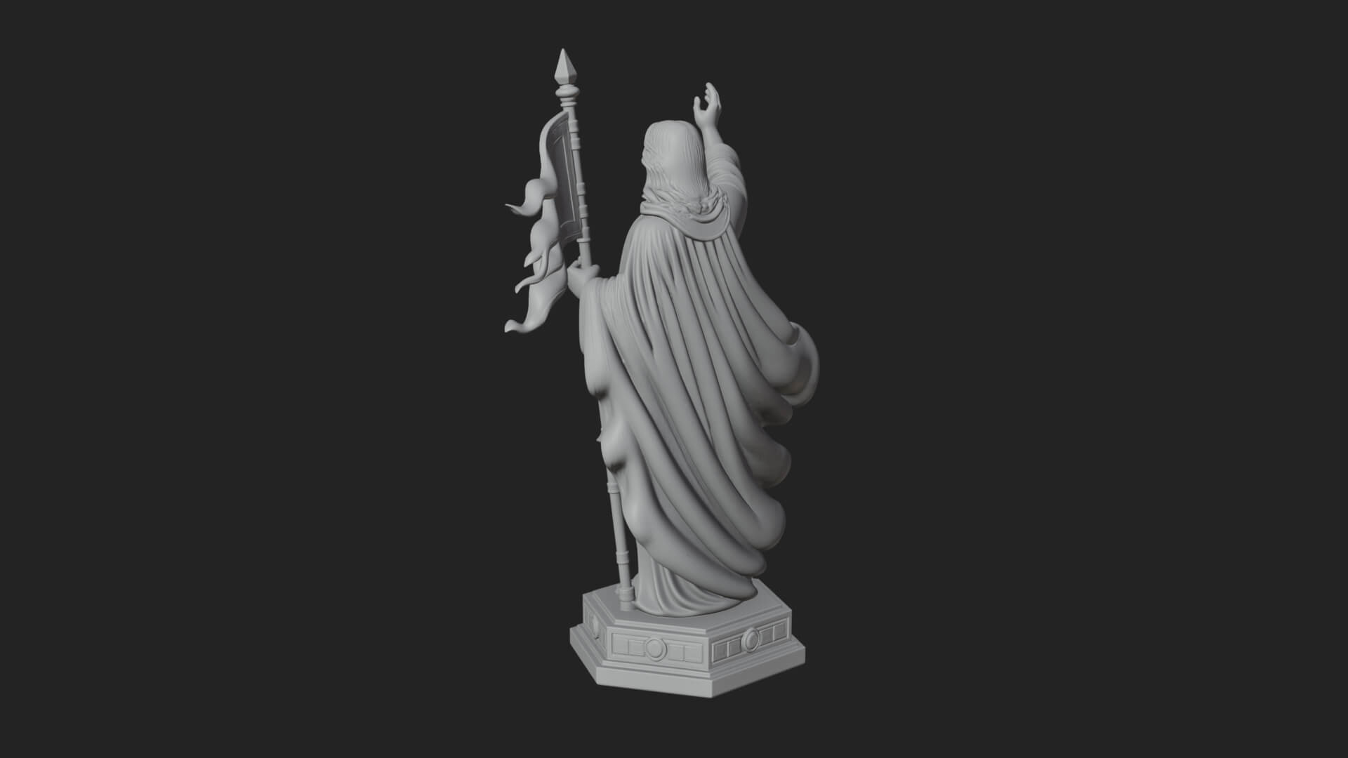 Risen Christ with Banner Statue Design 2 3D Print Model 3D Model