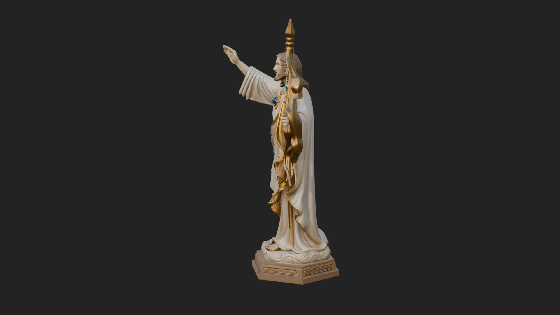 Risen Christ with Banner Statue Design 3 3D Print Model 3D Model