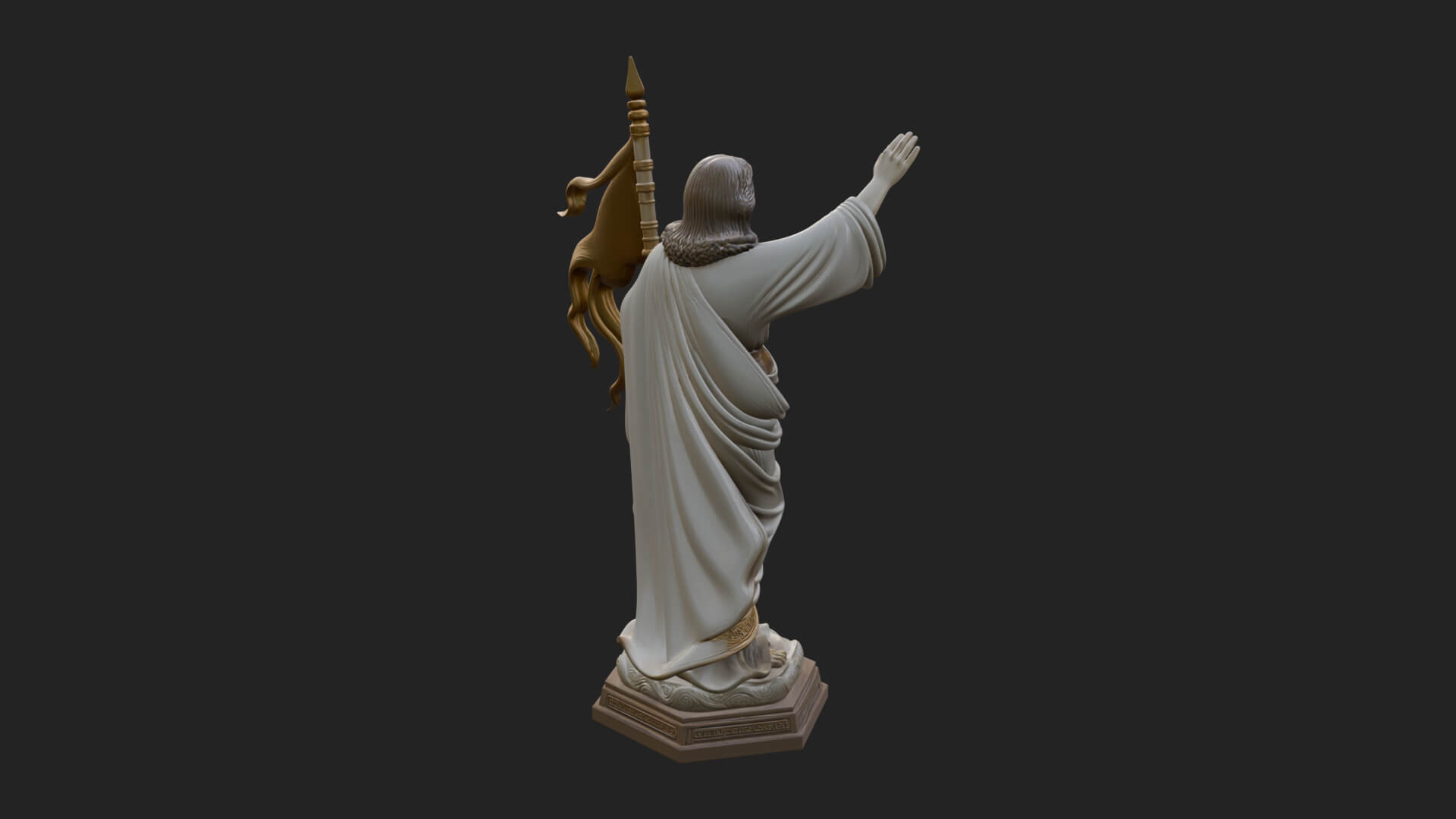 Risen Christ with Banner Statue Design 3 3D Print Model 3D Model