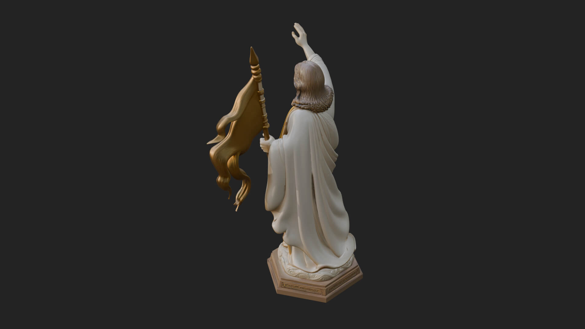 Risen Christ with Banner Statue Design 3 3D Print Model 3D Model