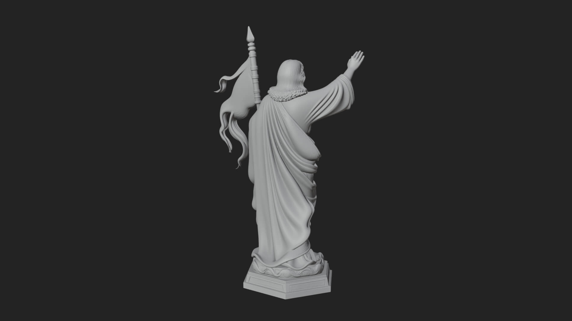 Risen Christ with Banner Statue Design 3 3D Print Model 3D Model