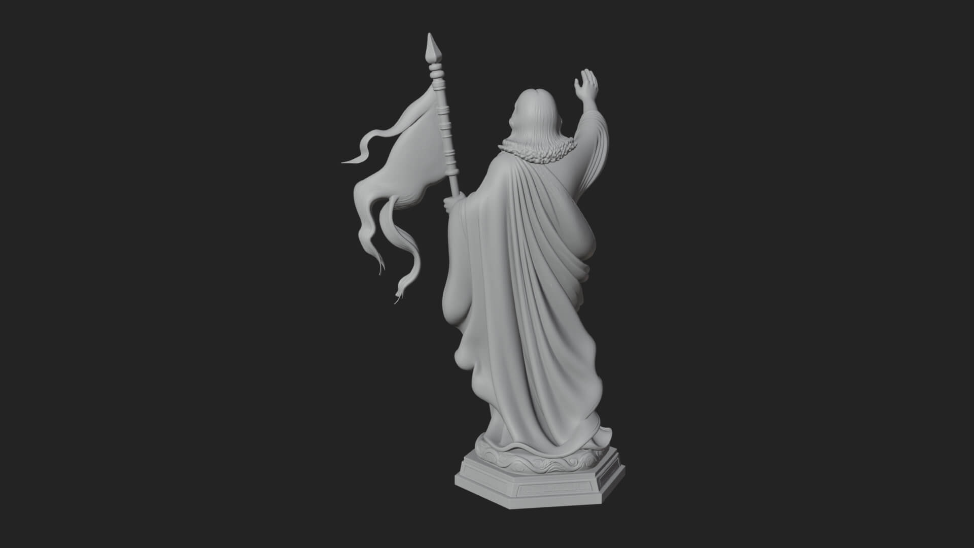 Risen Christ with Banner Statue Design 3 3D Print Model 3D Model