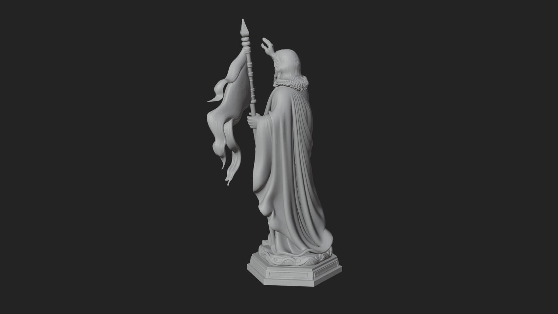 Risen Christ with Banner Statue Design 3 3D Print Model 3D Model