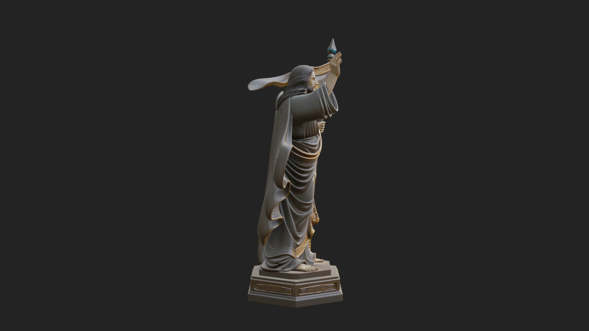 Risen Christ with Banner Statue Design 4 3D Print Model 3D Model