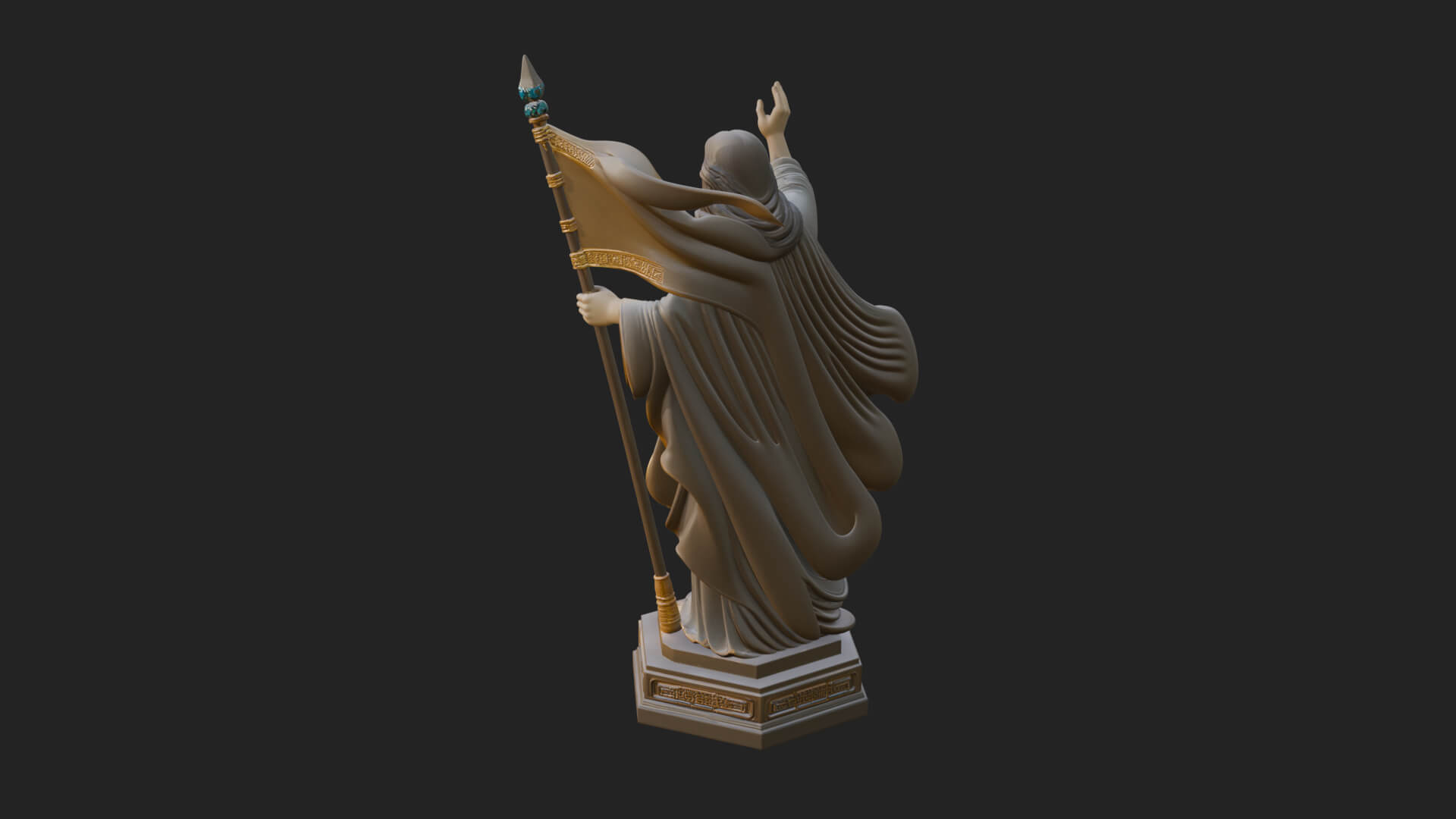 Risen Christ with Banner Statue Design 4 3D Print Model 3D Model