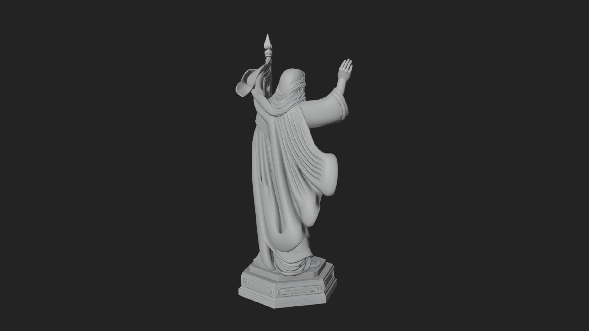 Risen Christ with Banner Statue Design 4 3D Print Model 3D Model