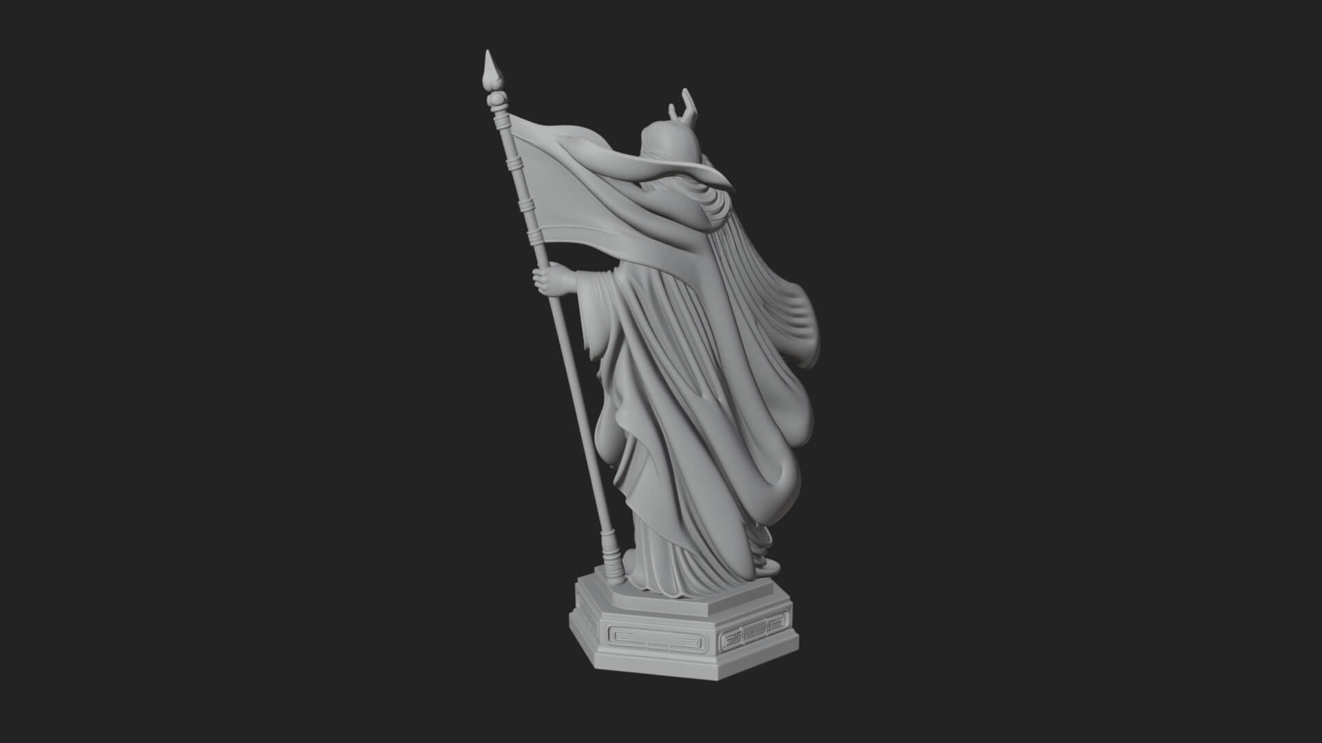 Risen Christ with Banner Statue Design 4 3D Print Model 3D Model