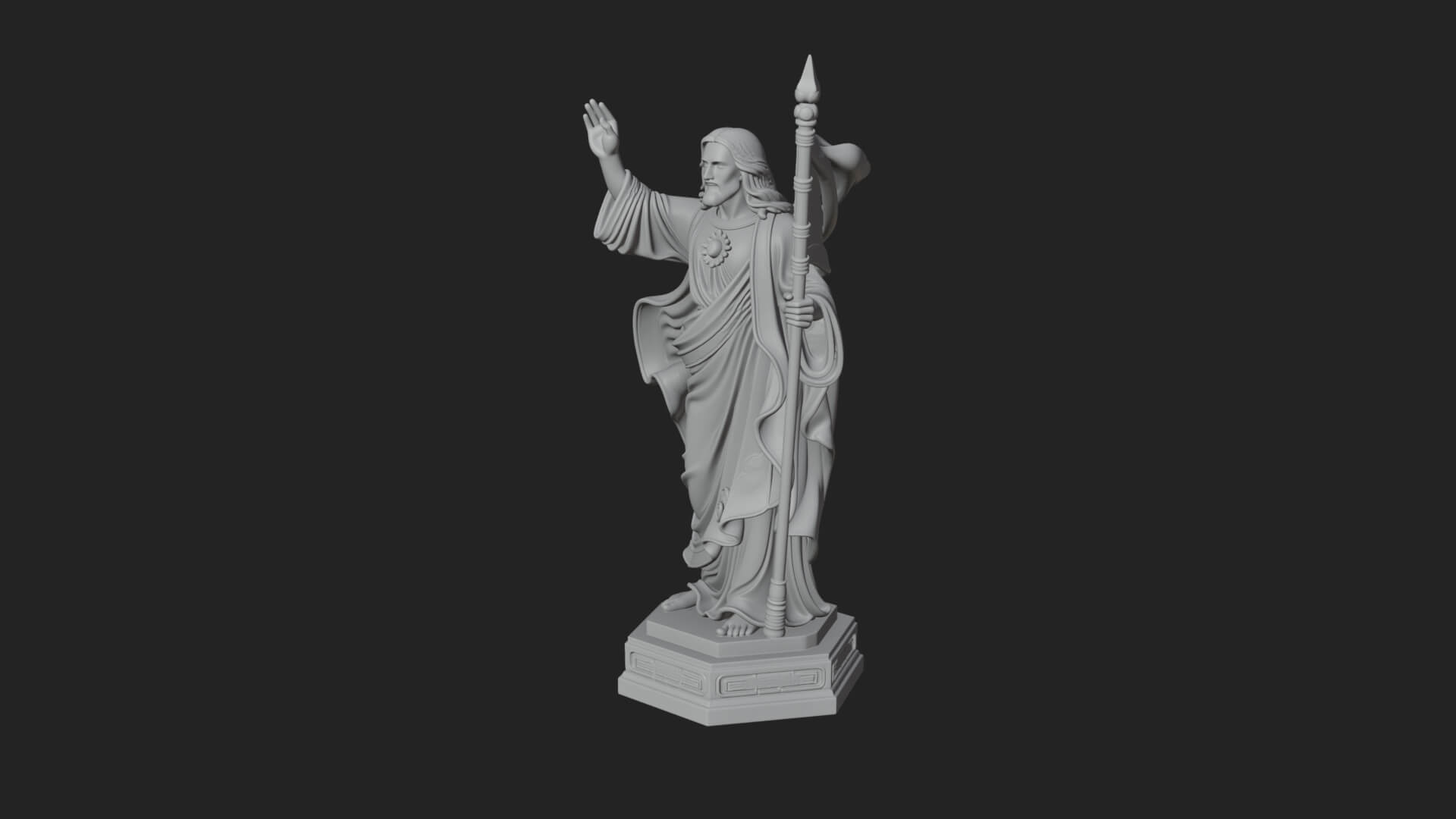 Risen Christ with Banner Statue Design 4 3D Print Model 3D Model