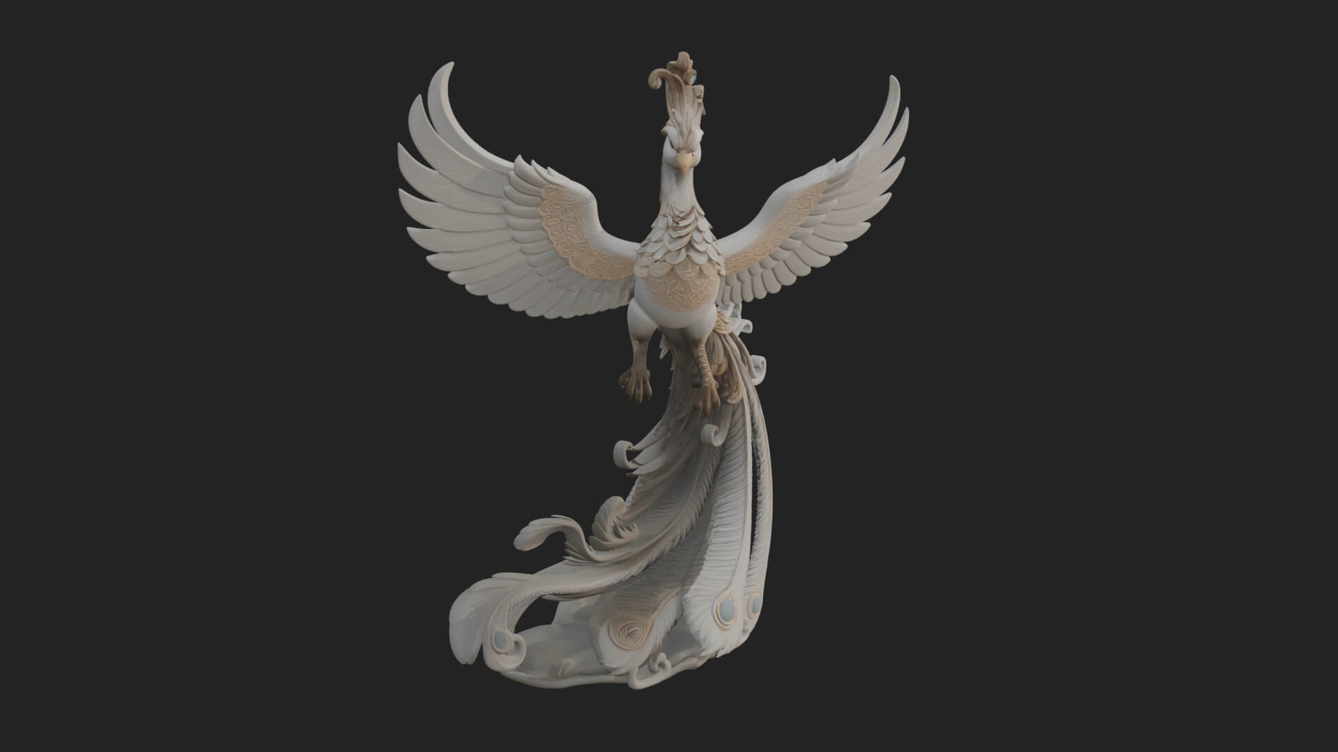Rising Phoenix Bird Statue Design 1 3D Print Model 3D Model