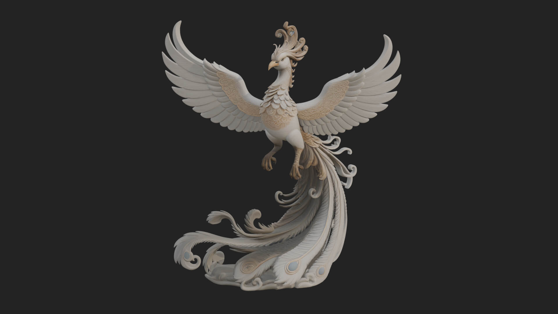 Rising Phoenix Bird Statue Design 1 3D Print Model 3D Model
