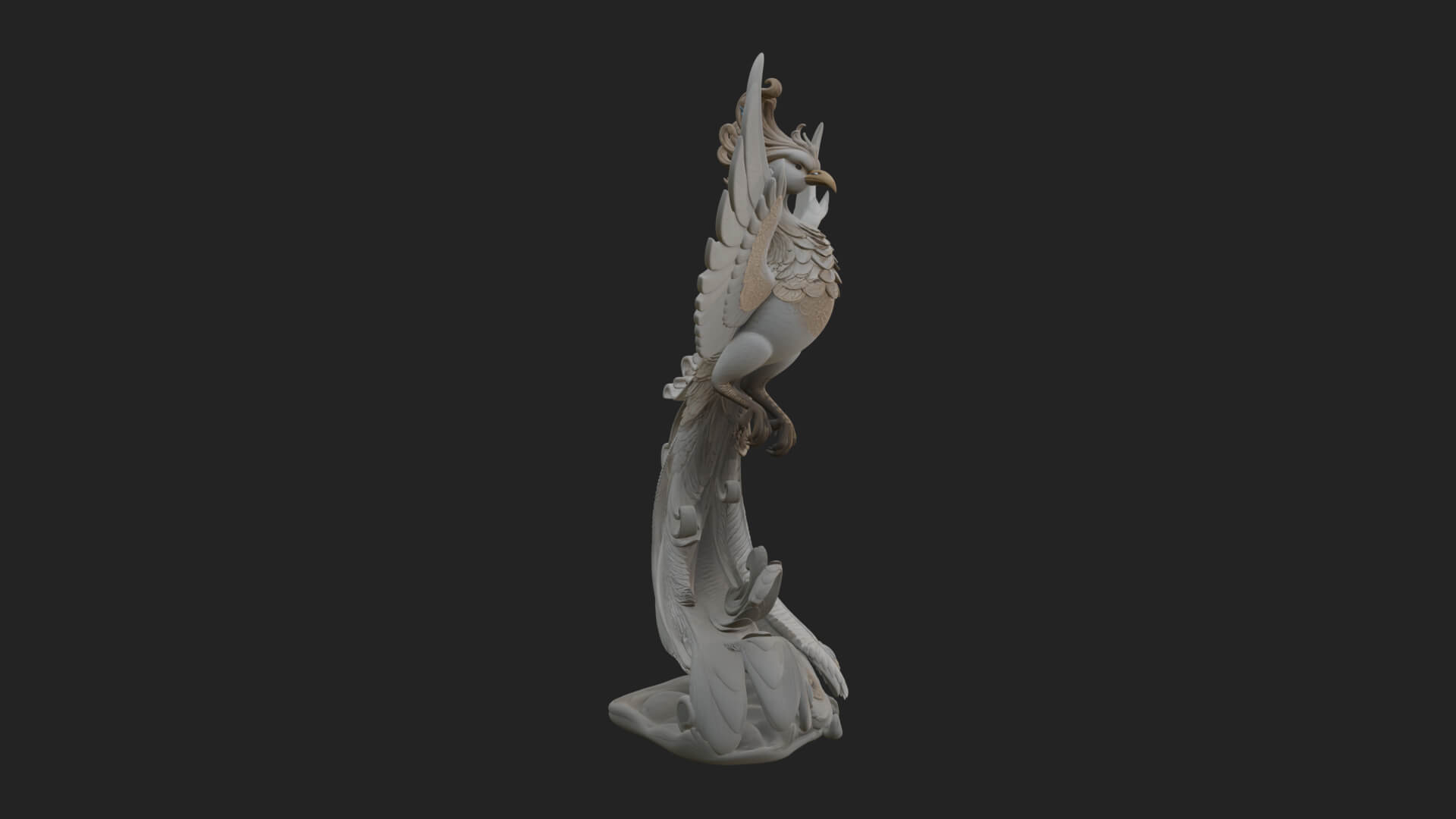 Rising Phoenix Bird Statue Design 1 3D Print Model 3D Model