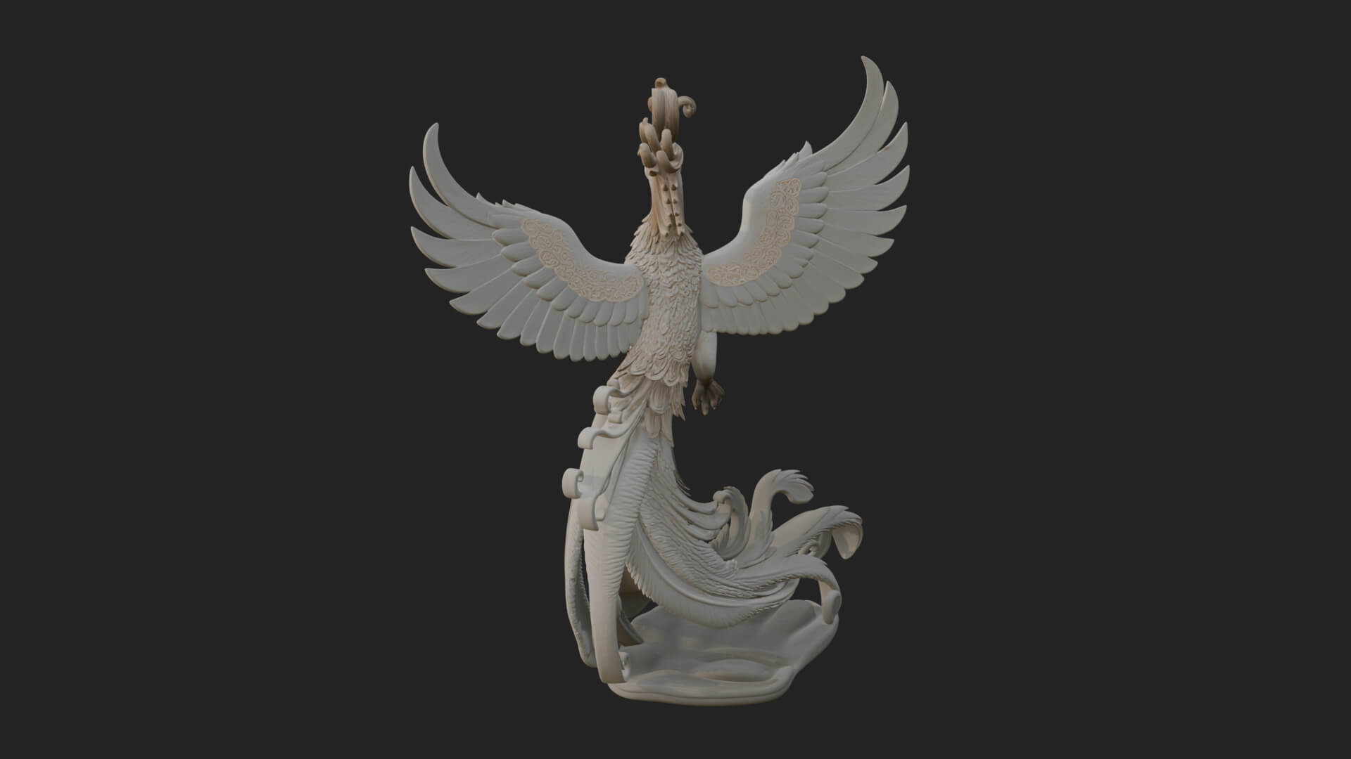 Rising Phoenix Bird Statue Design 1 3D Print Model 3D Model
