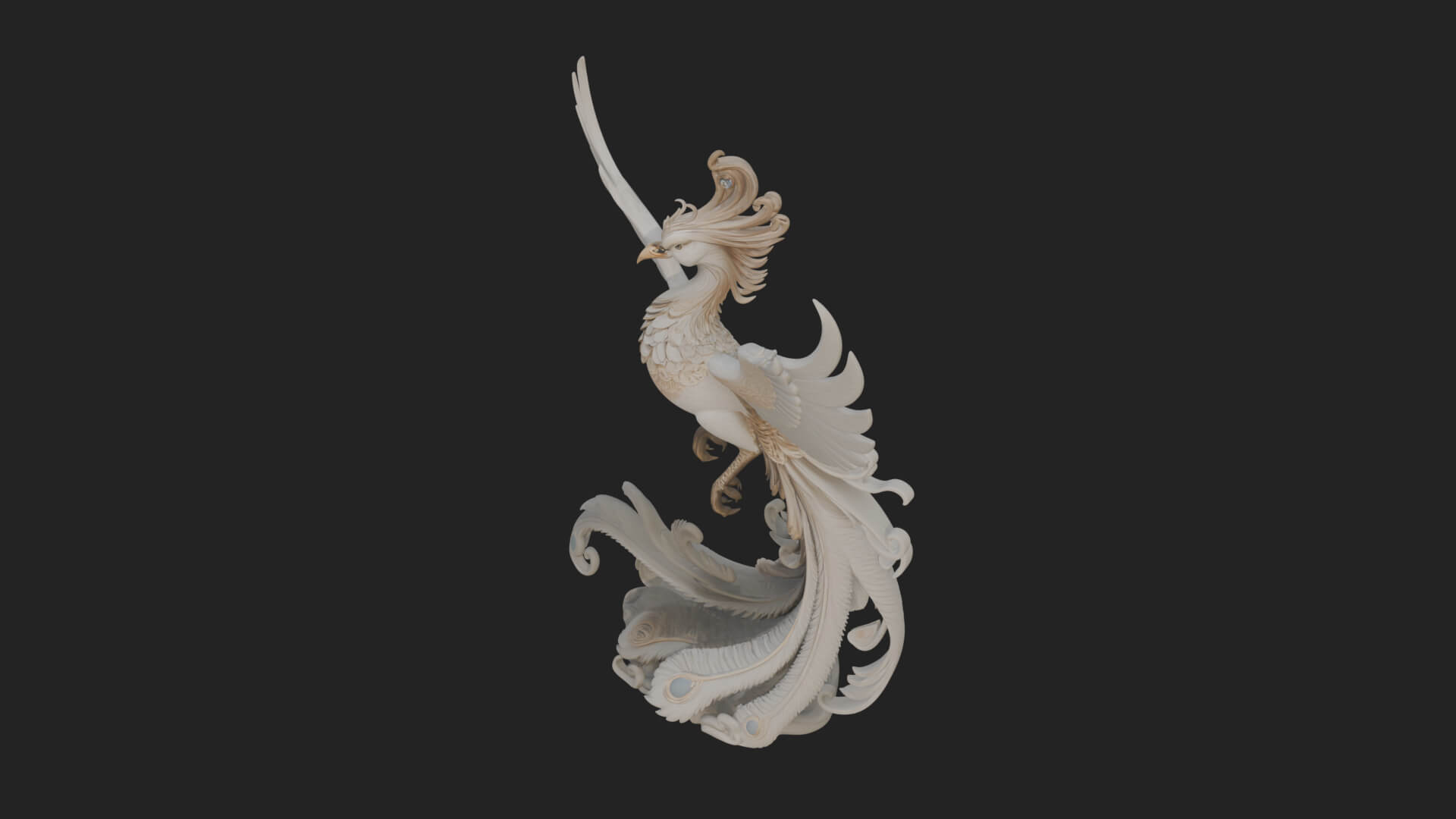 Rising Phoenix Bird Statue Design 1 3D Print Model 3D Model