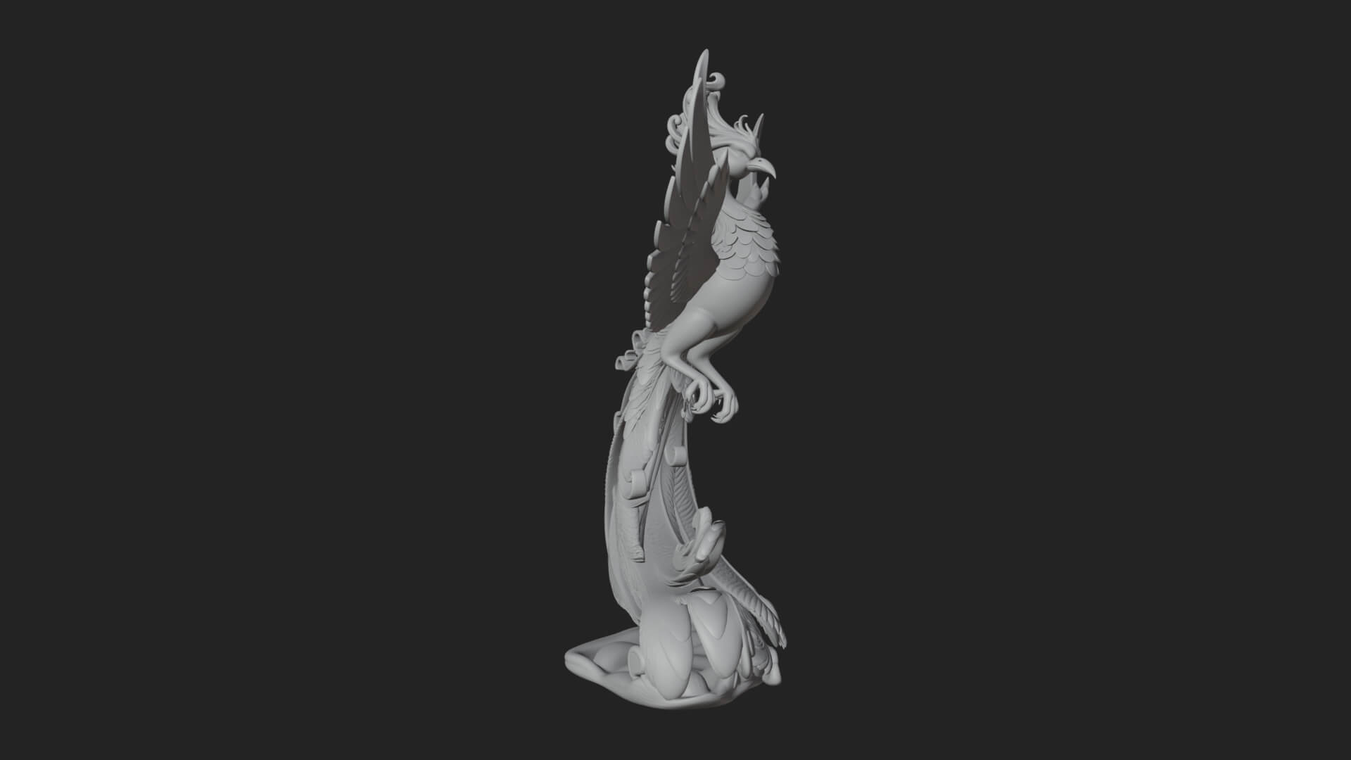 Rising Phoenix Bird Statue Design 1 3D Print Model 3D Model