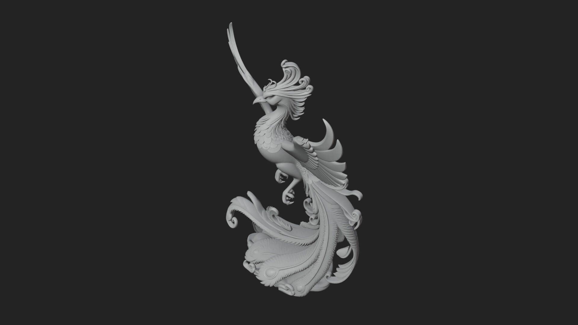 Rising Phoenix Bird Statue Design 1 3D Print Model 3D Model