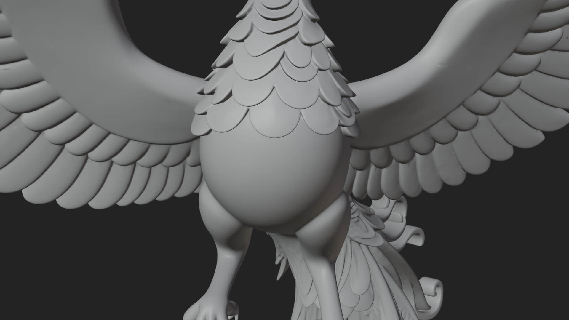 Rising Phoenix Bird Statue Design 1 3D Print Model 3D Model