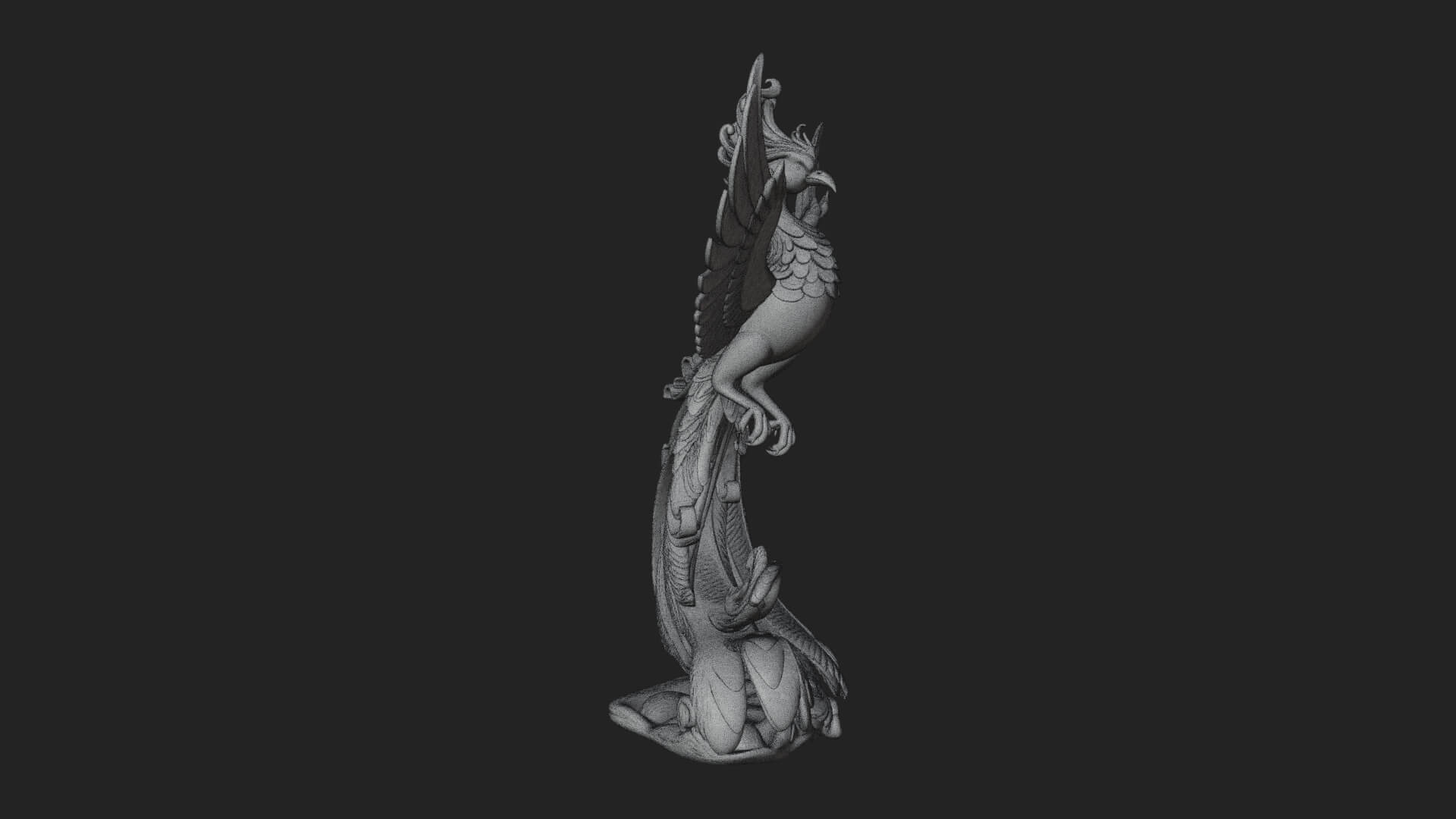Rising Phoenix Bird Statue Design 1 3D Print Model 3D Model