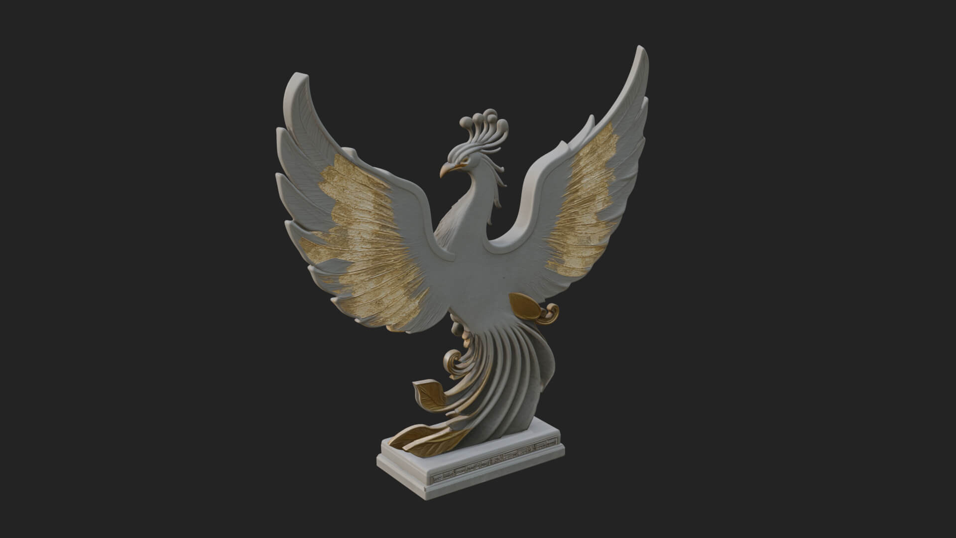 Rising Phoenix Bird Statue Design 10 3D Print Model 3D Model