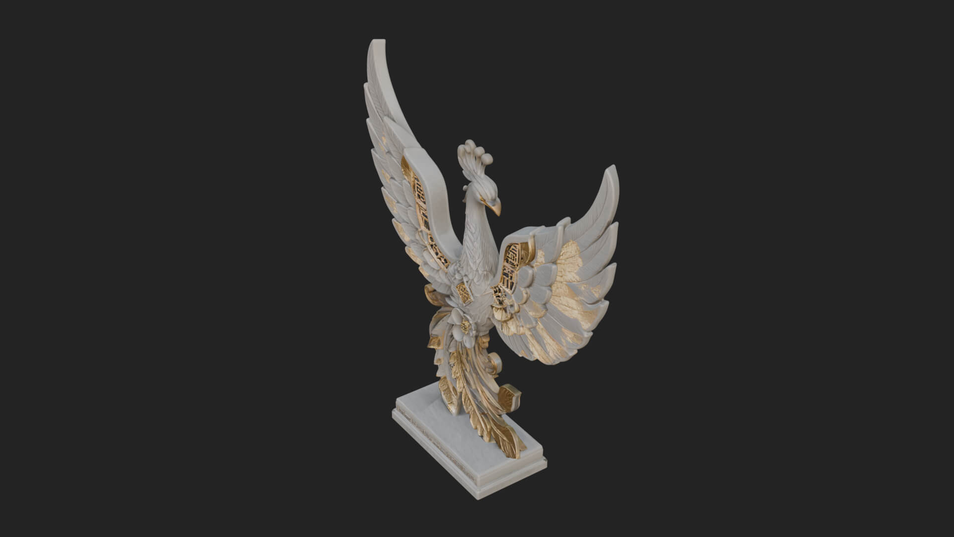 Rising Phoenix Bird Statue Design 10 3D Print Model 3D Model