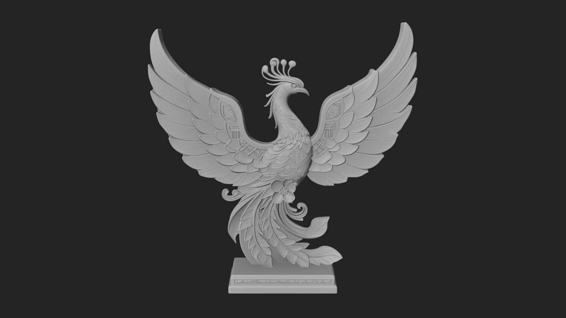 Rising Phoenix Bird Statue Design 10 3D Print Model 3D Model