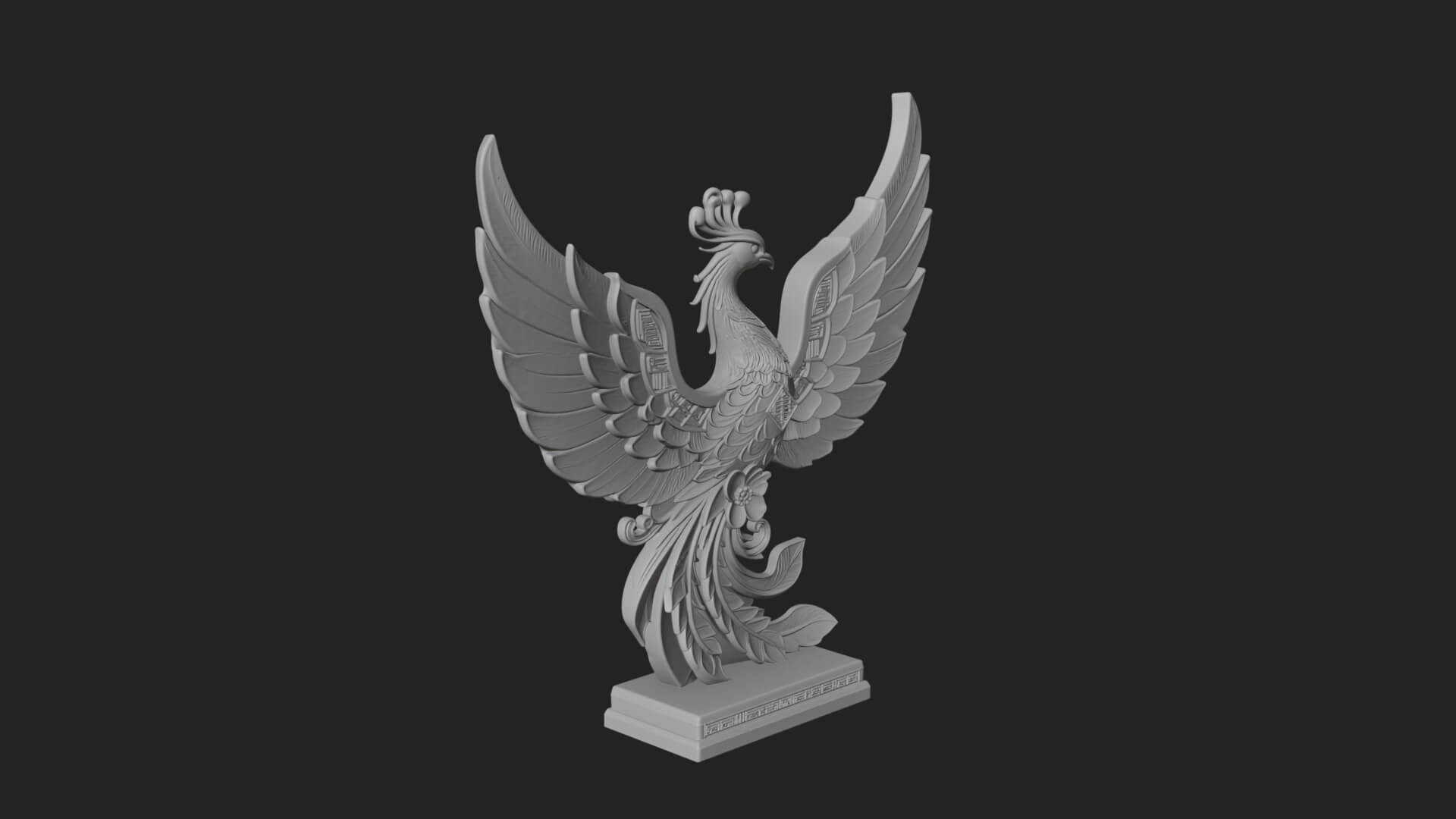 Rising Phoenix Bird Statue Design 10 3D Print Model 3D Model