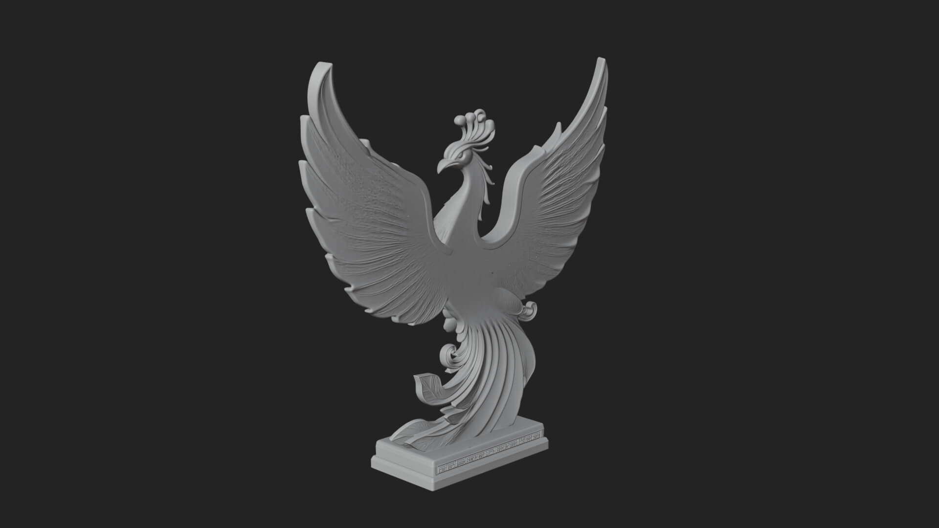 Rising Phoenix Bird Statue Design 10 3D Print Model 3D Model