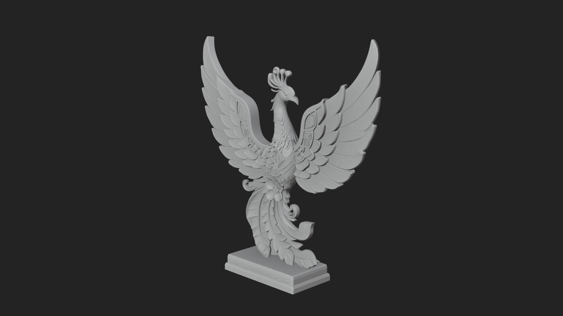 Rising Phoenix Bird Statue Design 10 3D Print Model 3D Model